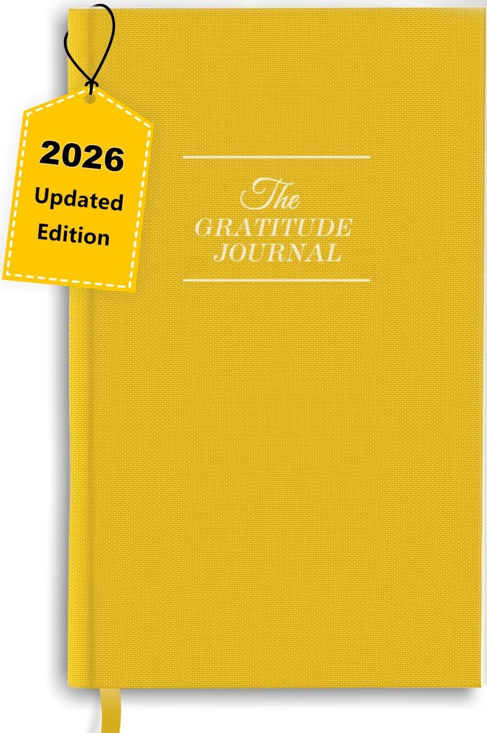 The Original Gratitude Journal with Inspiring Prompts & Quotes for Mindfulness, Reflection & Personal Growth – Daily Wellness Journal for Men & Women – Luxurious Linen Yellow Cover