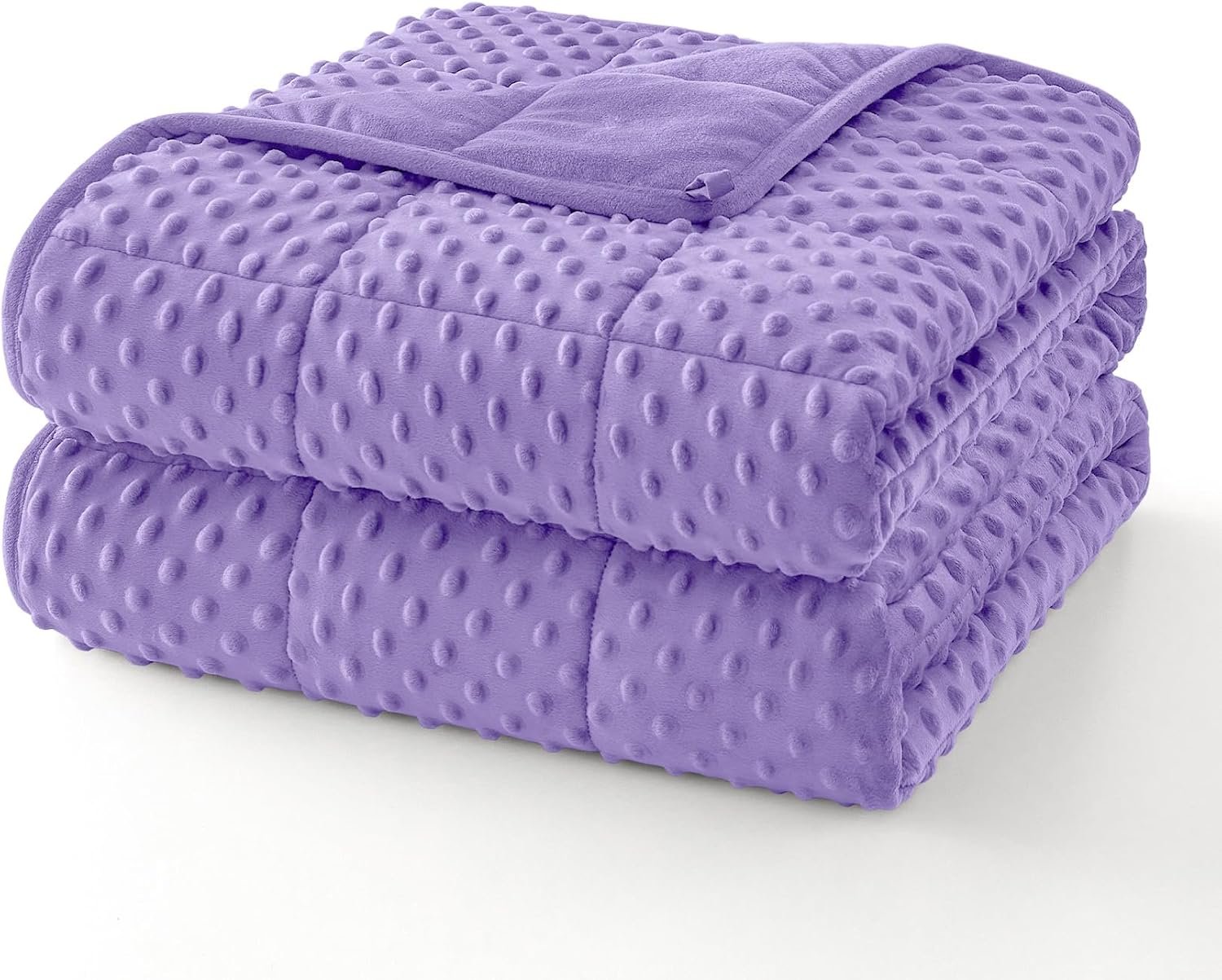 Topcee Weighted Blanket for Adults (20lbs 60″x80″), Minky Dots Heavy Blanket for Woman, Man Sleeping, Soft, Cozy and Cooling Weighted Throw Blankets, Machine Washable, Purple