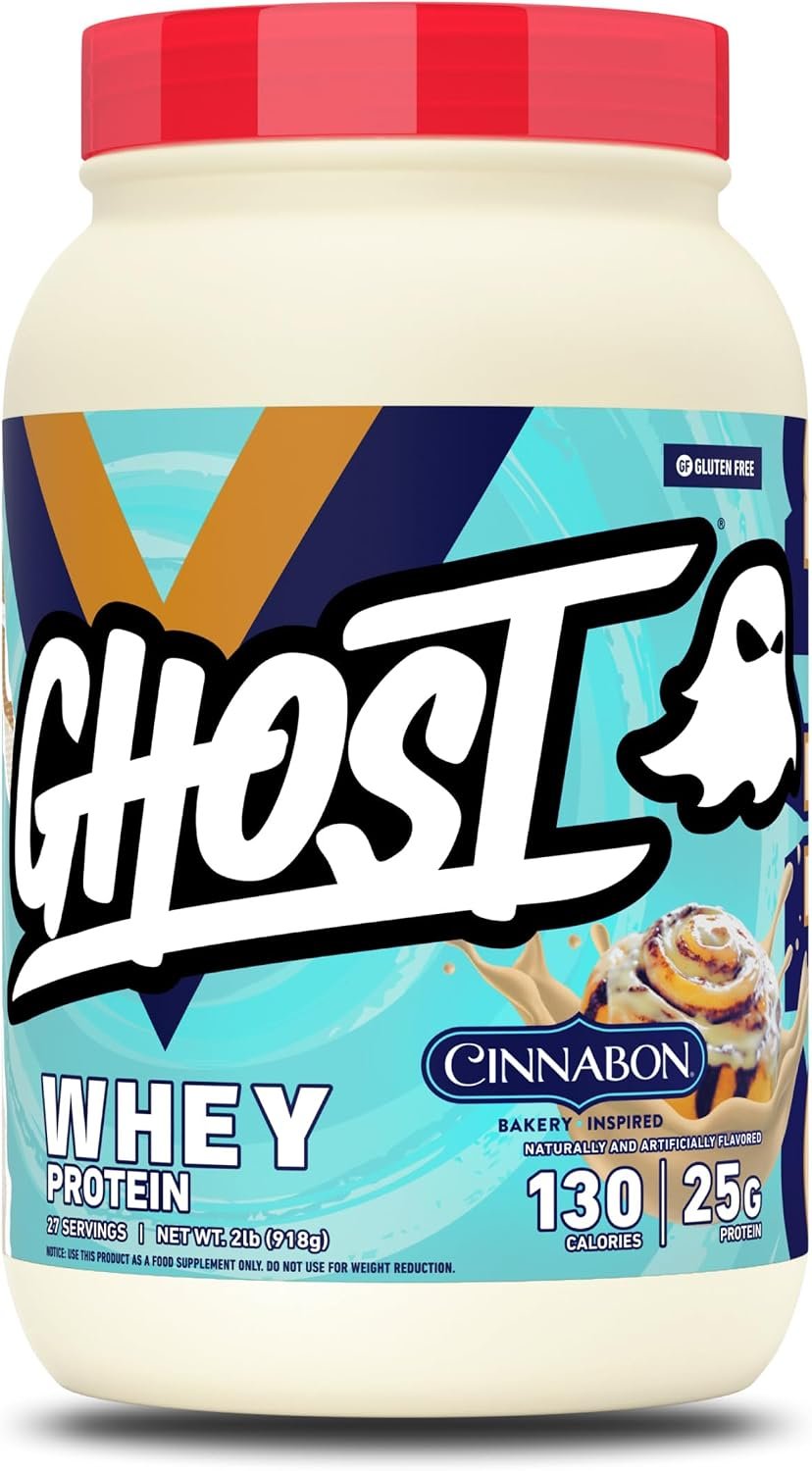 GHOST Whey Protein Powder, Cinnabon – 2LB, 25G of Protein