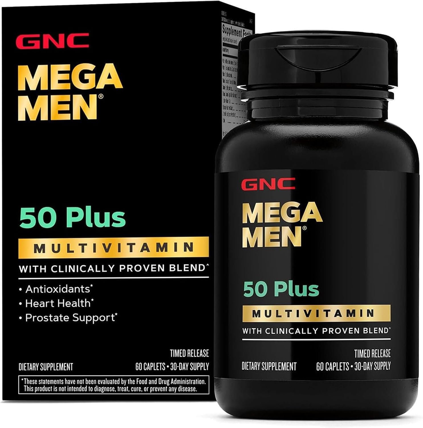 GNC Mega Men 50 Plus Multivitamin for Men, Heart & Prostate, 60 Count
