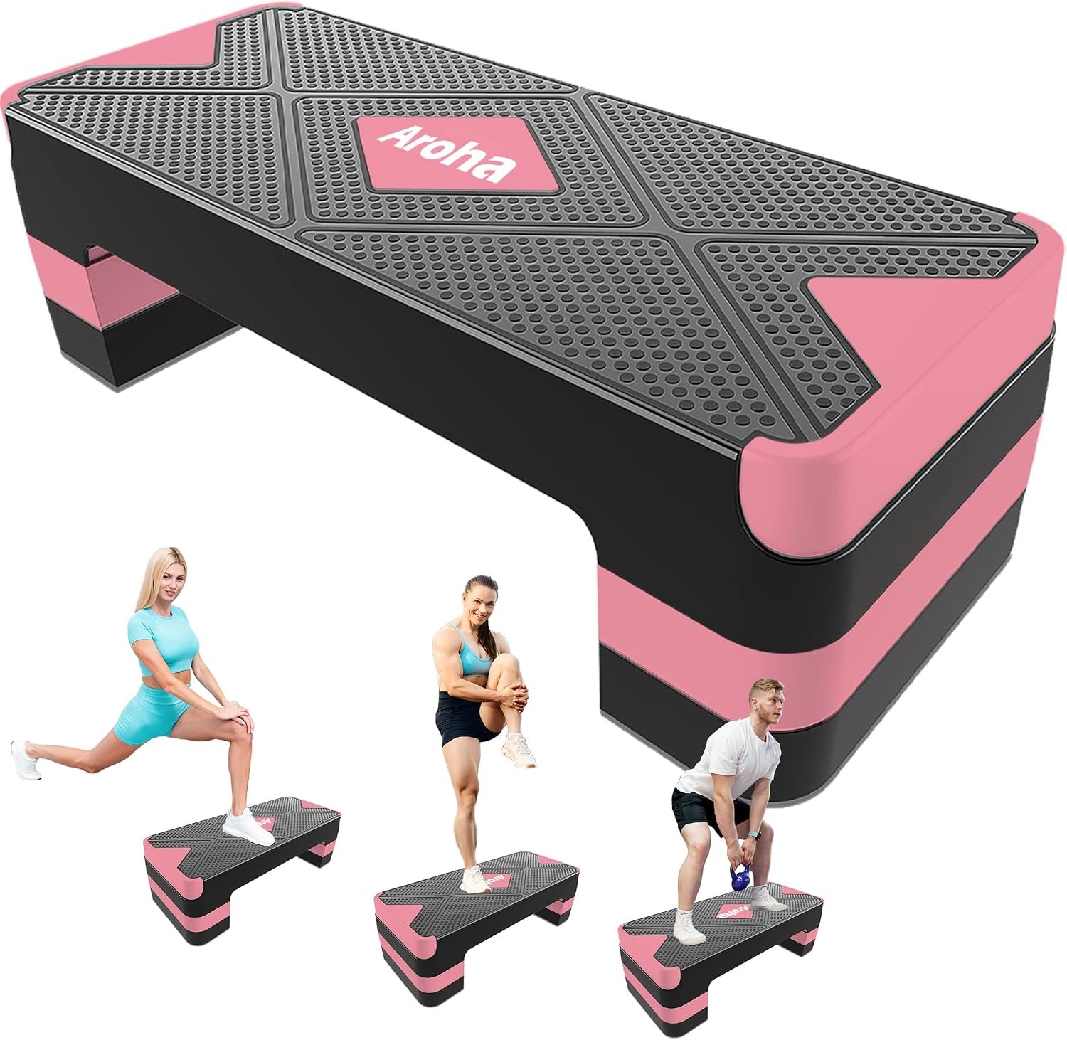 Aerobic Step Platform, Non Slip Adjustable Height Step Trainer