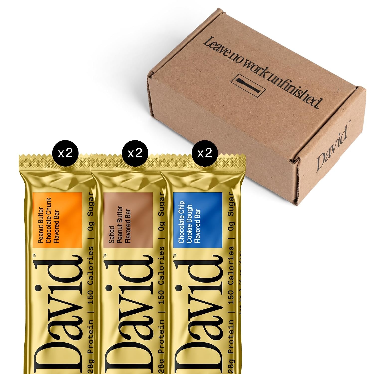 David Variety Pack Protein Bars | 28g Protein | 6 Pack