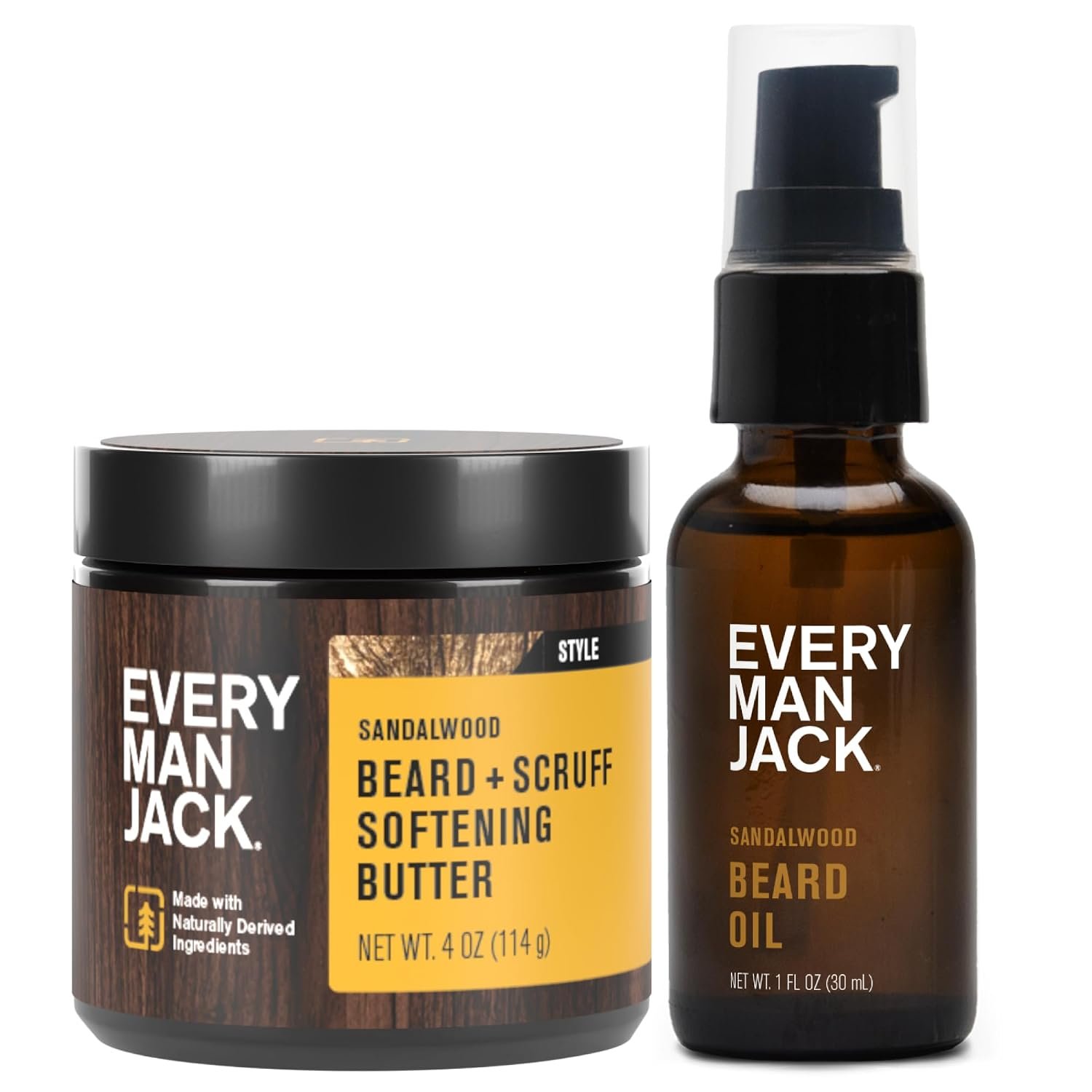 Every Man Jack Hydrating Beard Oil & Butter for Men, Sandalwood Teak
