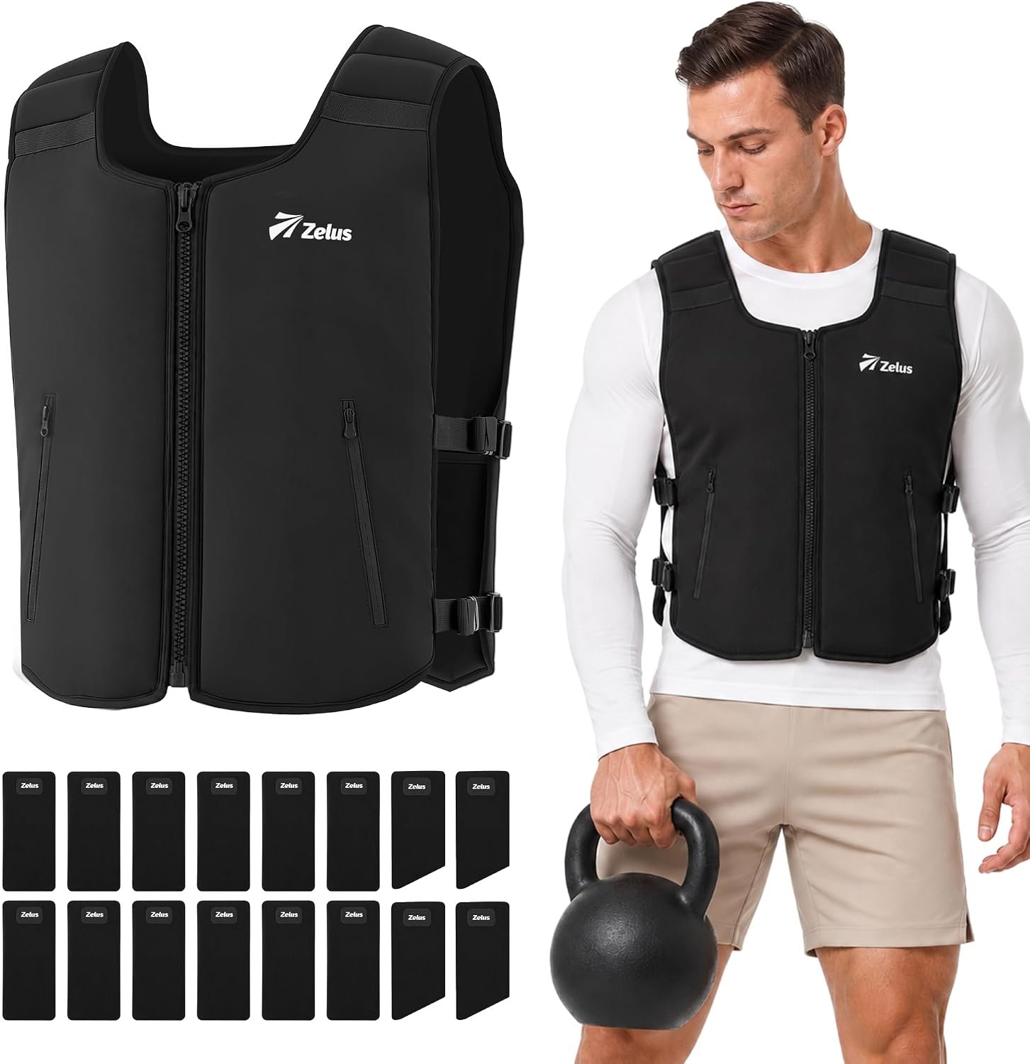 ZELUS Weighted Vest for Men Women, 20 lb/32 lb/40 lb Adjustable Weight Vest