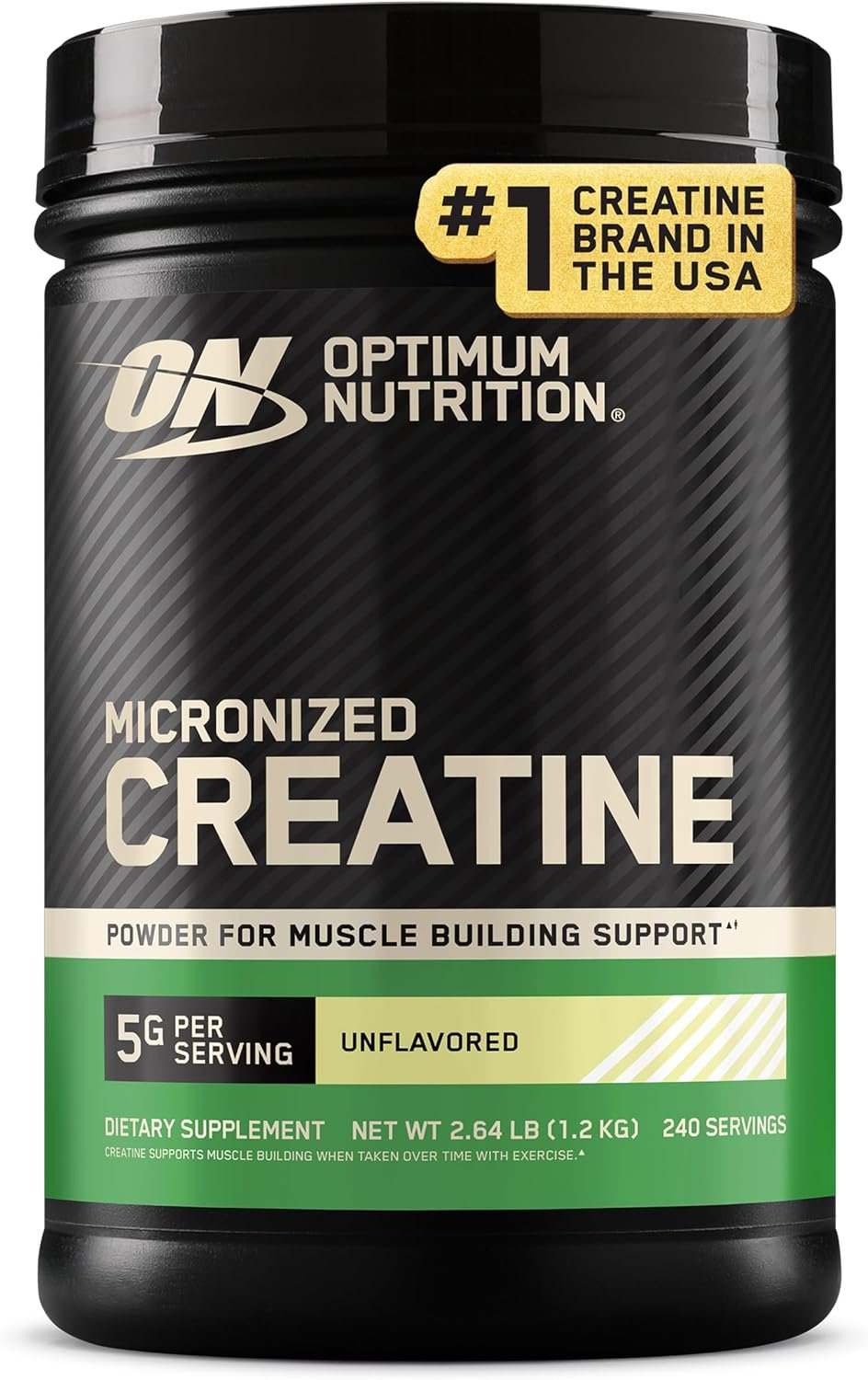 Optimum Nutrition Creatine Monohydrate Powder, Unflavored, 240 Servings