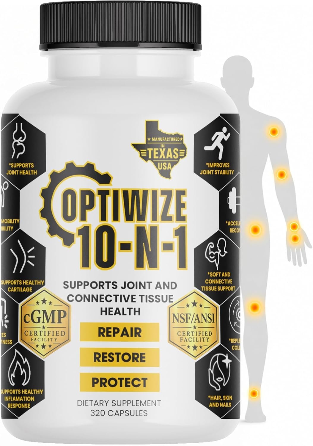 OptiWize 10-in-1 Joint Support Supplement, 320 Capsules