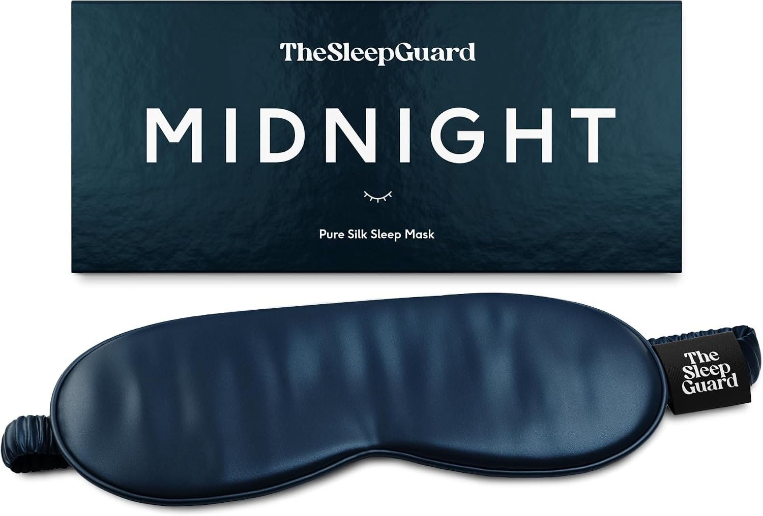 TheSleepGuard Pure Silk Sleep Mask [100% 6A Mulberry Silk, 22 Momme] Light Blocking Travel Essentials. Eye Masks for Sleeping. Black Oeko-Tex Blindfold. Eye Covers for Men & Women