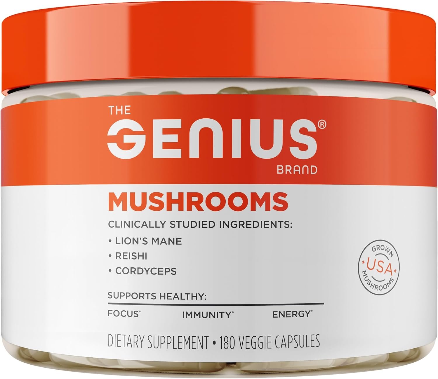 The Genius Brand Mushrooms, 180 Veggie Capsules