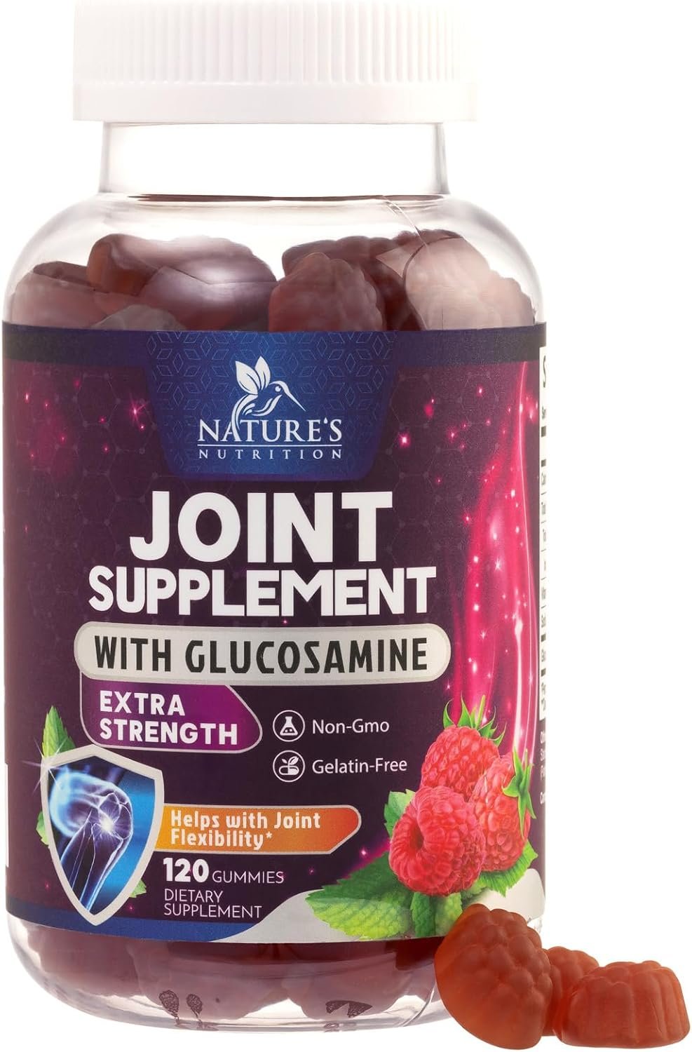 Joint Support Gummies – Extra Strength Glucosamine Gummy Plus Vitamin E – Nature’s Joint Support Supplement for Occasional Discomfort for Back & Knees – Cartilage & Flexibility Support – 120 Gummies
