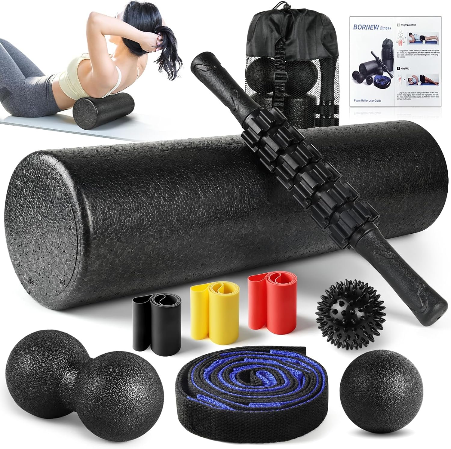 7 in1 Foam Roller Set for Deep Tissue Muscle Massager – Back Roller