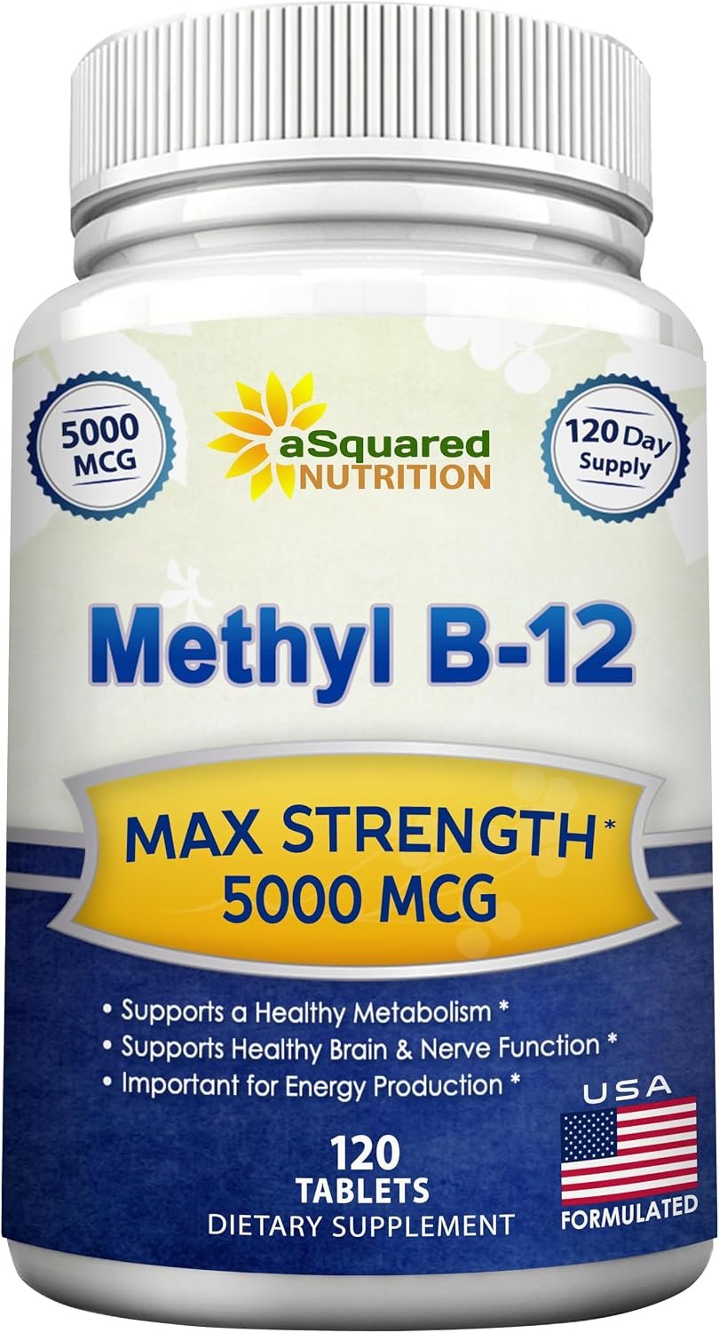 Vitamin B12 – 5000 MCG Supplement with Methylcobalamin (Methyl B-12) – 120