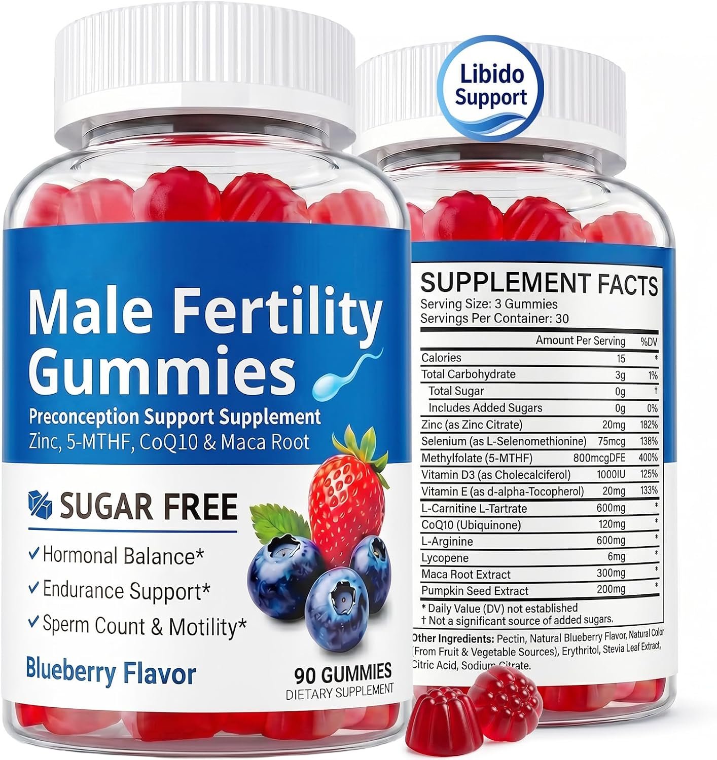 Fertility Supplements Gummies for Men, Optimal Sperm Count & Motility