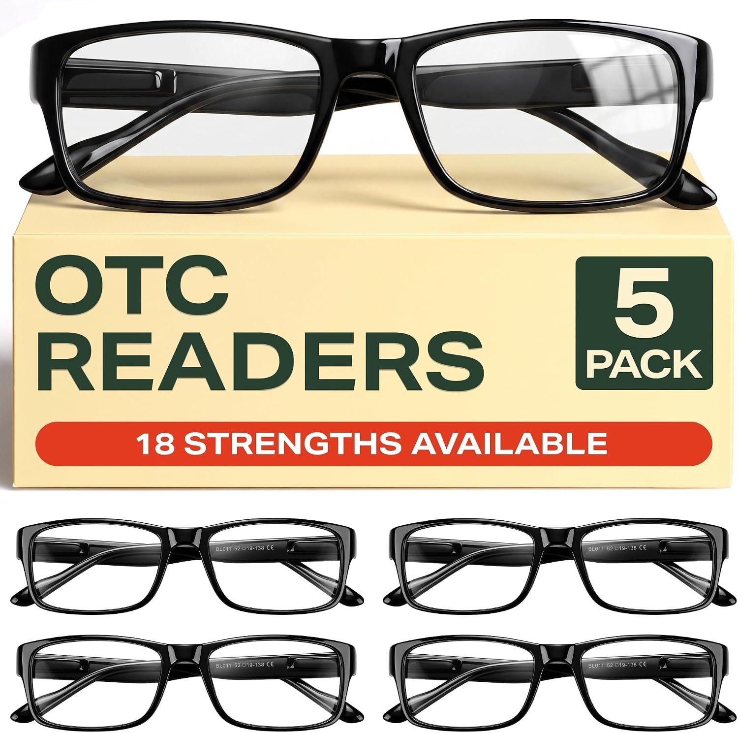 Gaoye 3.0 Professional Reading Glasses for Men for All Day – Computer Readers with Blue Light Protection – Value Pack