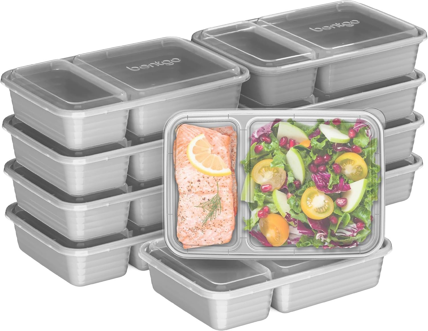 Bentgo Prep 2-Compartment Meal Prep Containers with Lids, 20 Piece Set