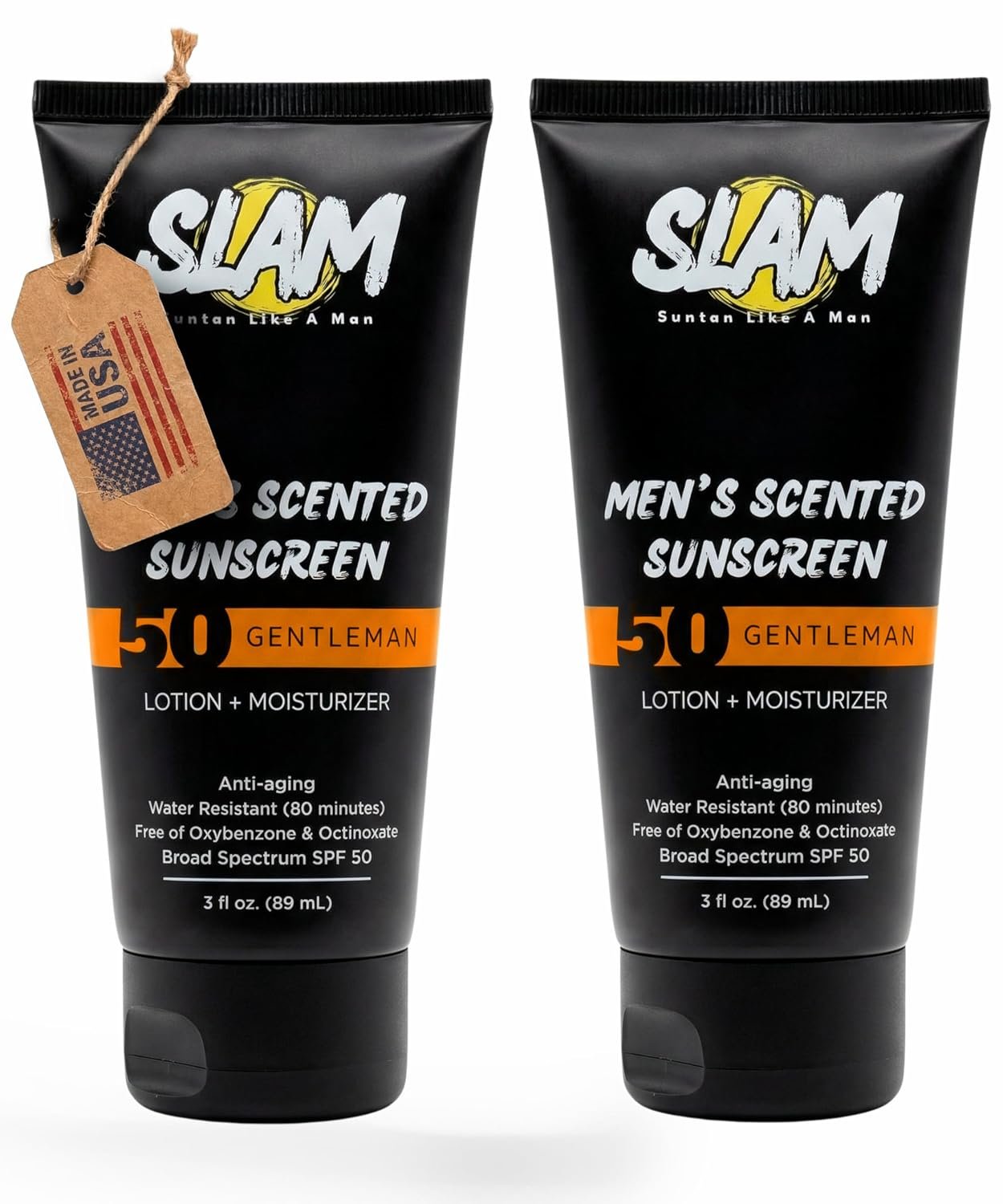 SLAM Sunscreen for Men, Mens Face Lotion with SPF 50 | GentleMan (2 Pack)