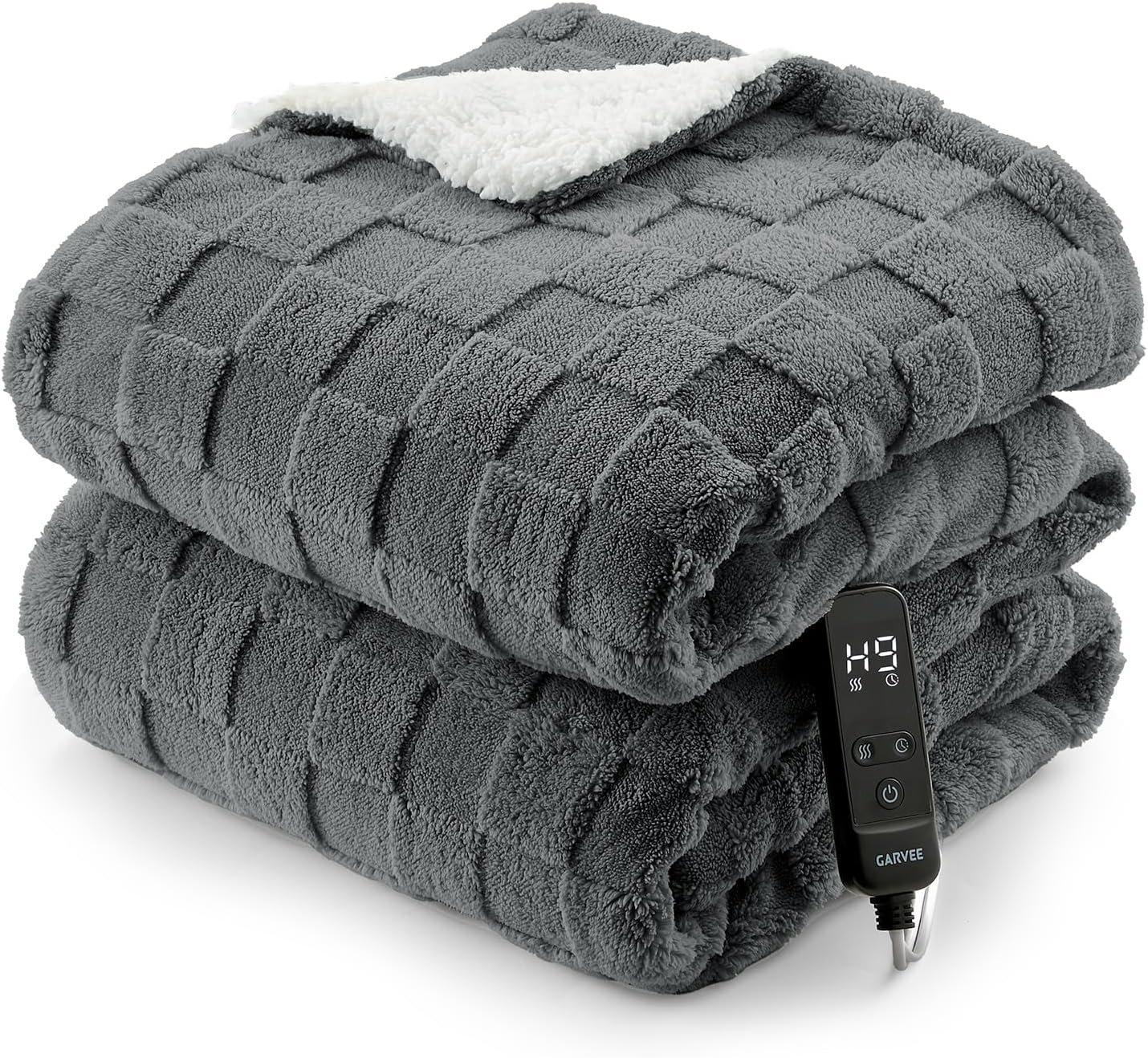 Garvee Heated Weighted Blanket for Adults, 15 lbs Weighted Beads, 48″×72″