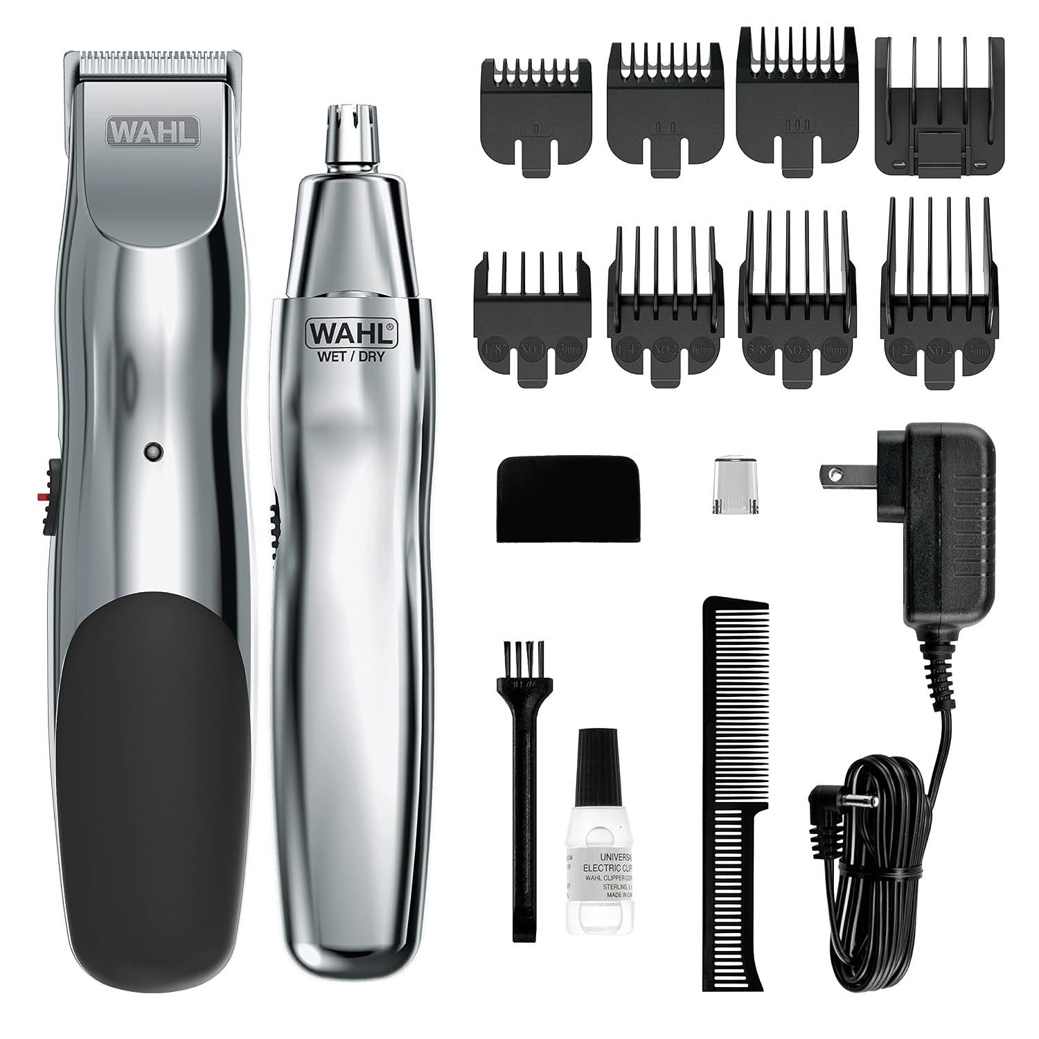 Wahl Groomsman Rechargeable Beard Trimmer Kit & Bonus Battery Nose Trimmer