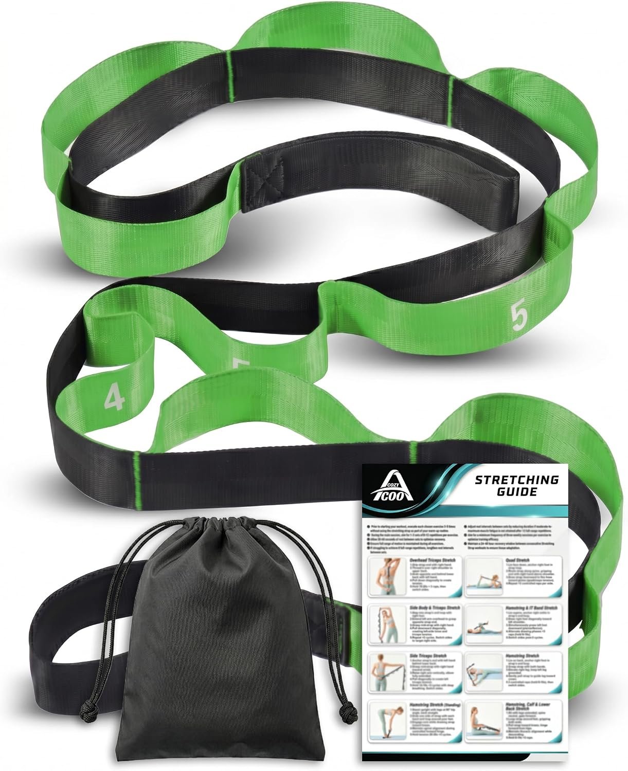 Acozycoo Stretching Strap with Loops for Physical Therapy,Knee,Leg Lifter