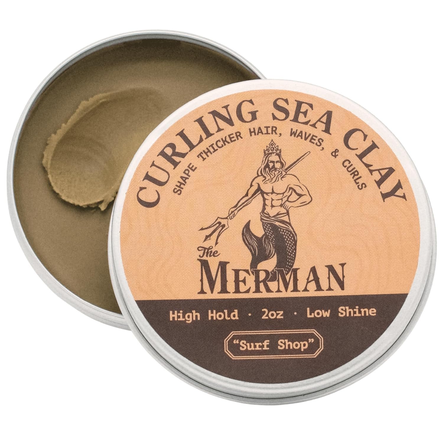 Curling Sea Clay, Natural High Hold Men’s Hair Clay, 2 oz