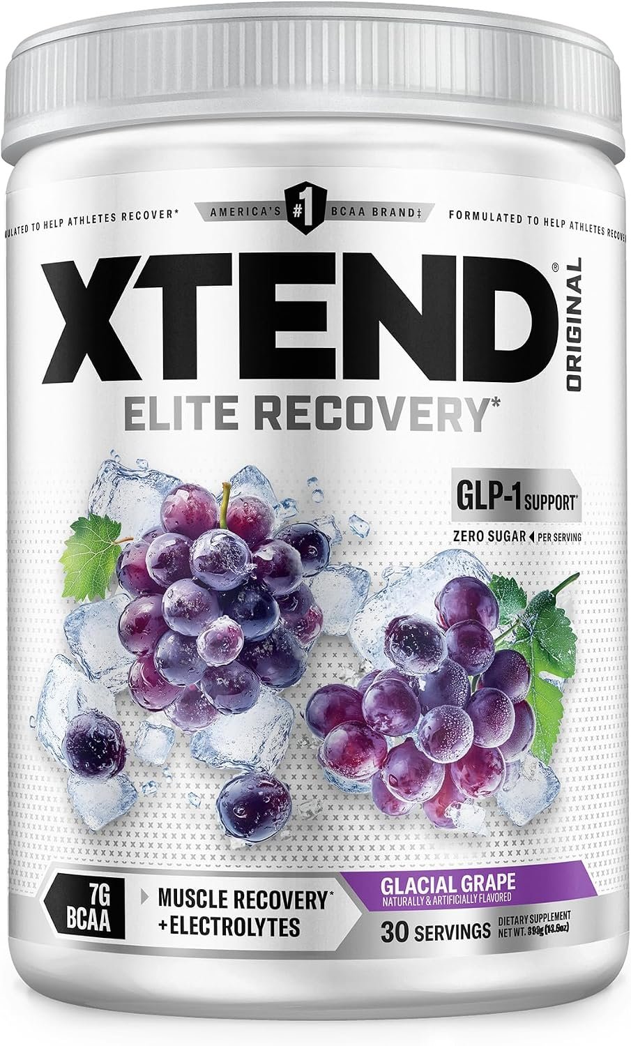 Xtend Original BCAA Powder with Zero Sugar, Glacial Grape, 30 Servings