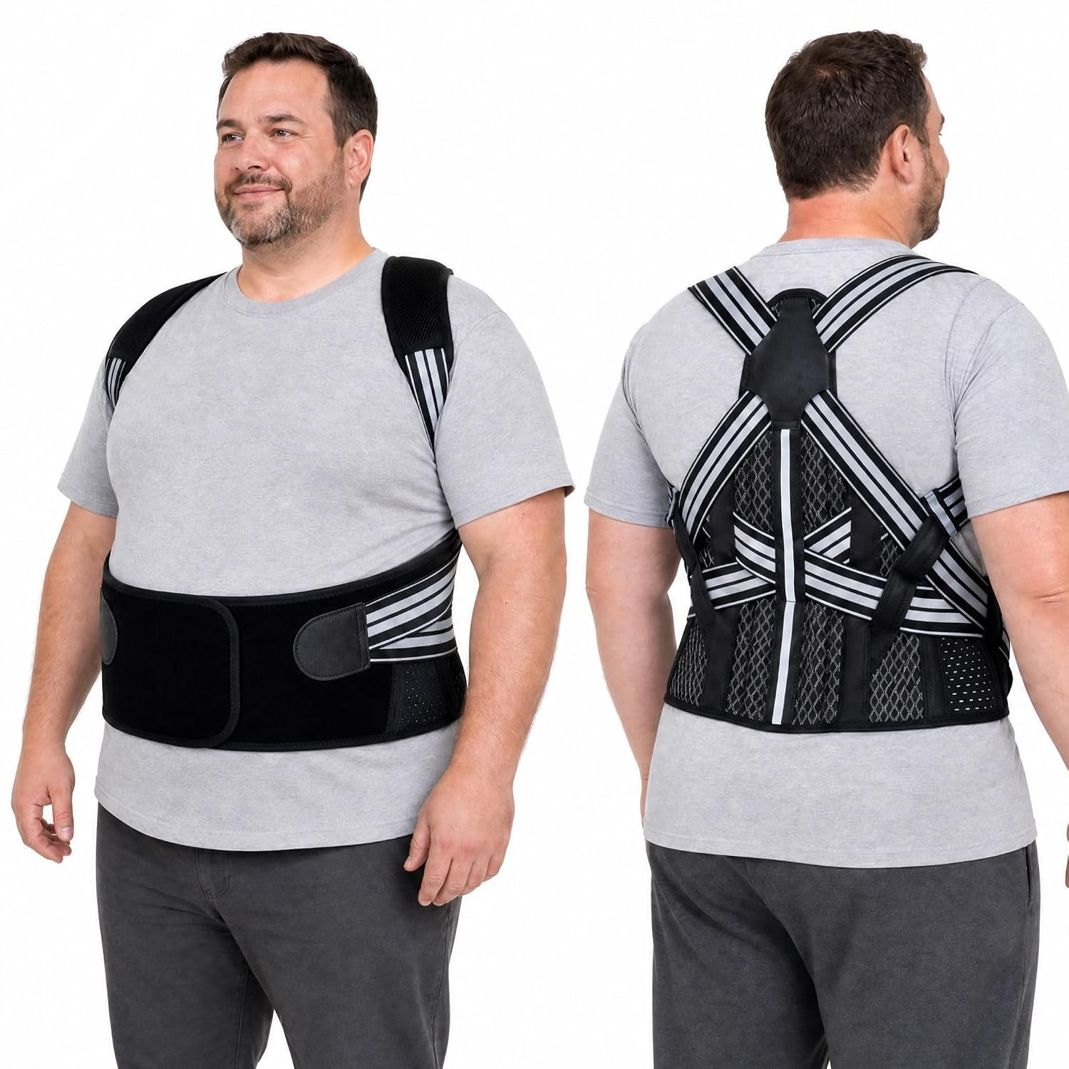 Men’s Plus Size Posture Corrector 5XL, Full Back Support for Home Use