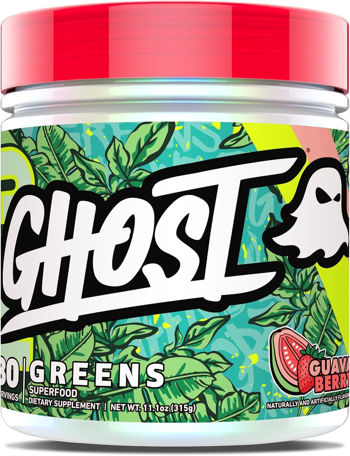 GHOST Greens Powder, Guava Berry, 30 Servings, Gluten-Free