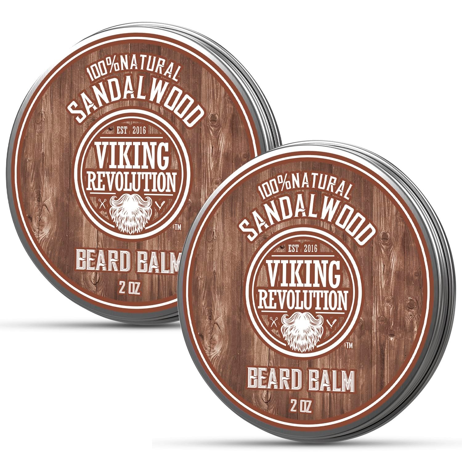 Viking Revolution Beard Balm – Sandalwood – 2 oz, 2 Pack