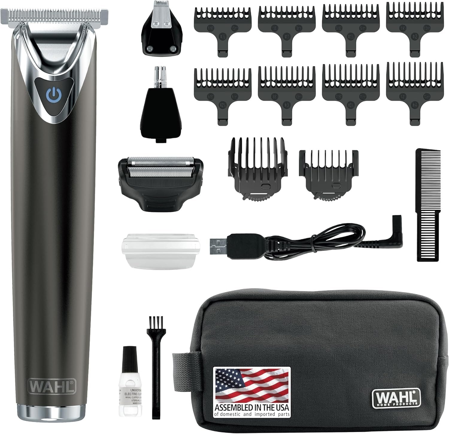 Wahl USA Stainless Steel Lithium Ion 2.0+ Slate Beard Trimmer for Men