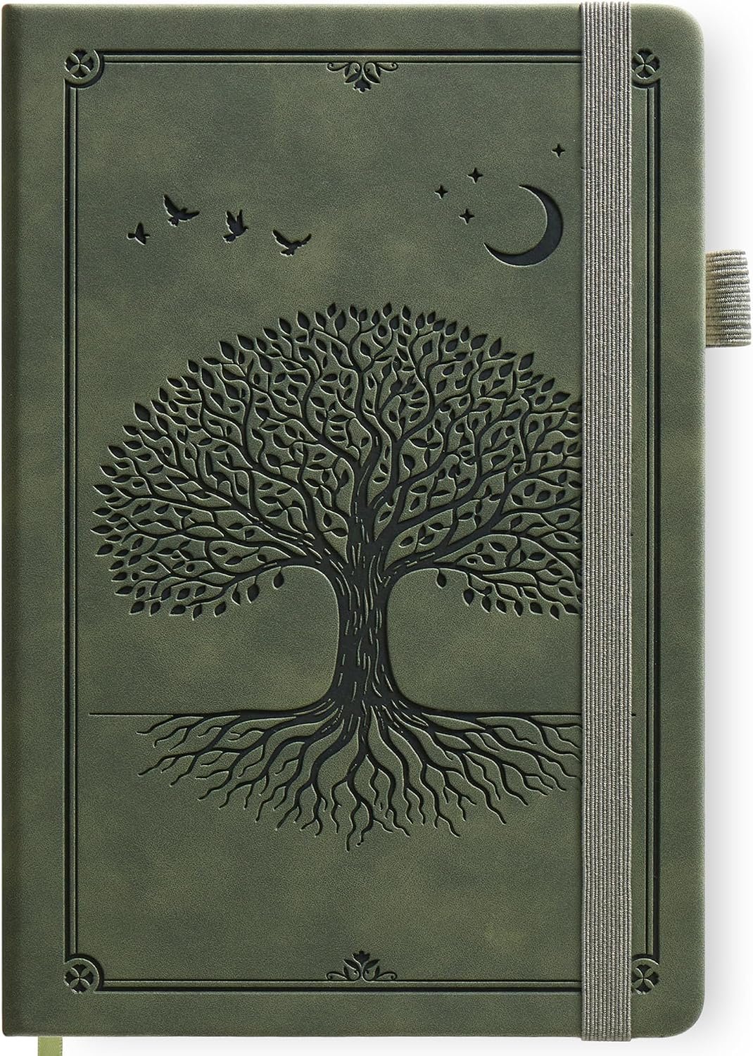 Lined Journal Notebook Hardcover Leather Bound 300 Pages A5 Green Diary