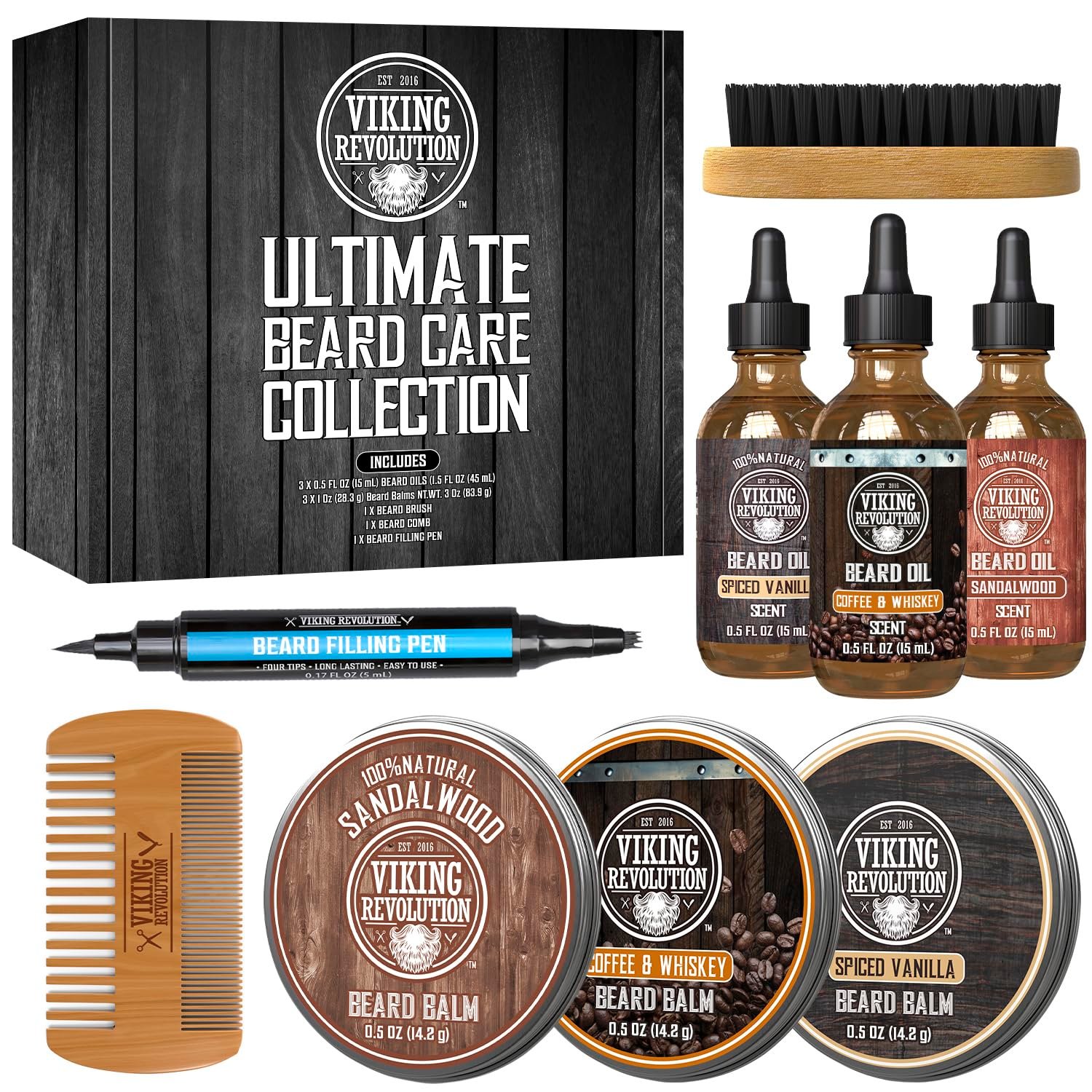 Viking Revolution Ultimate Beard Care Collection – 9 Products Included