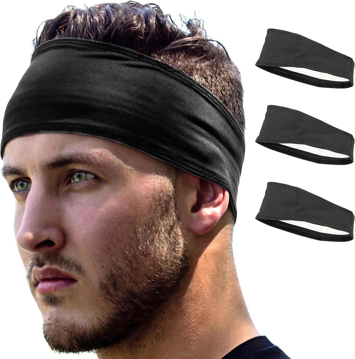 E Tronic Edge Running Headbands for Men, Women, Boys and Girls, Sports Sweatbands for Basketball, Yoga, Exercise, Workout, Quick Drying and Non-Slip Workout Stretchy Hairband