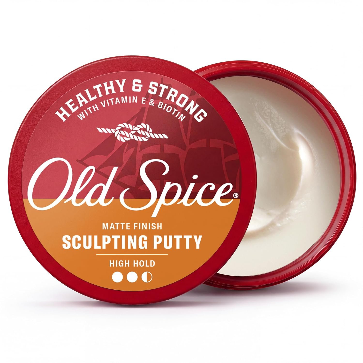 Old Spice Mens Hair Putty, Sculpting Putty for Men, Healthy & Strong with Vitamin E & Biotin, Hair Styling, High Hold, Matte Finish, 2.22 oz