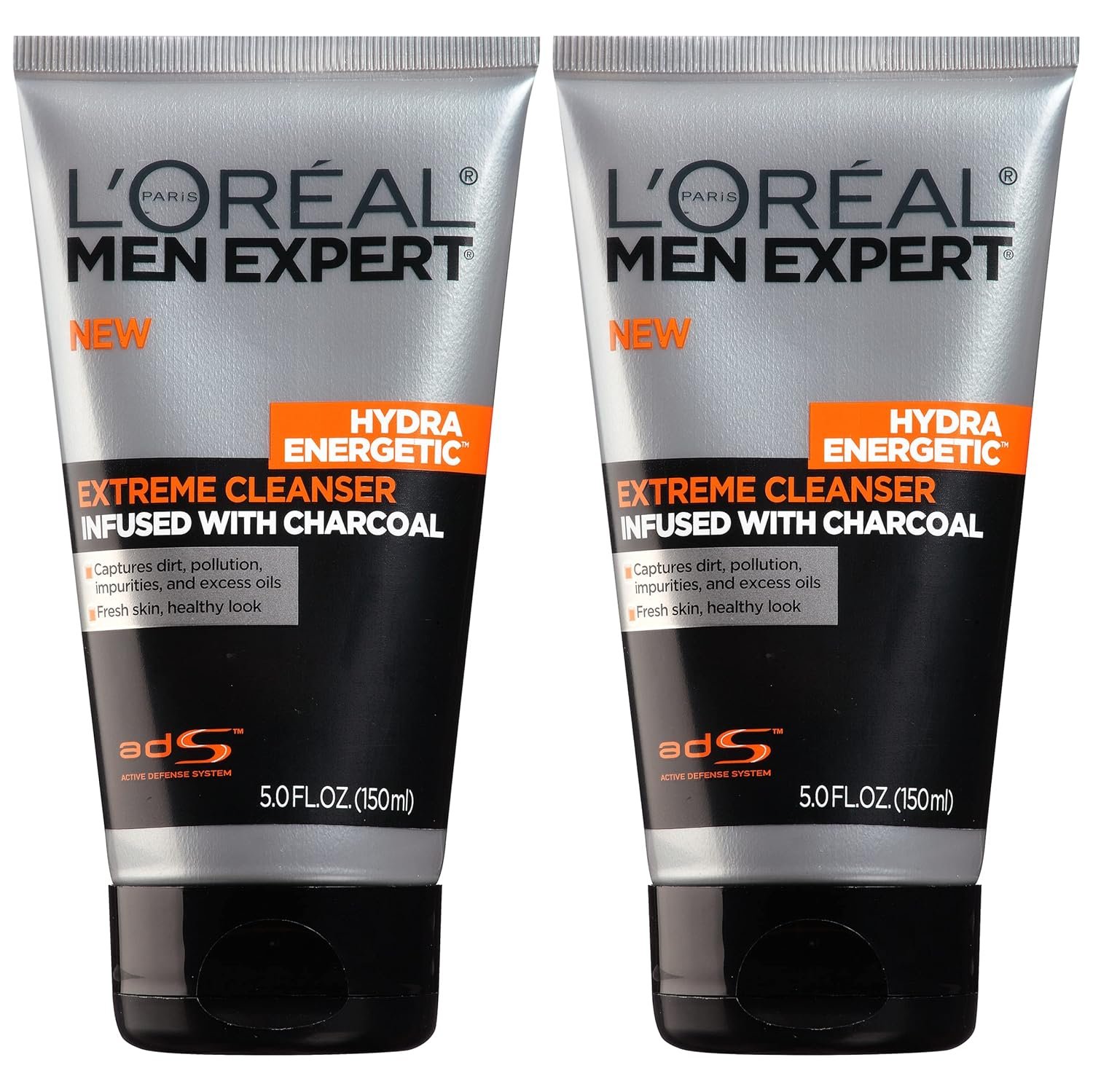 L’Oreal Paris Men Expert Hydra Energetic Daily Facial Cleanser with Charcoal, 2 ct.