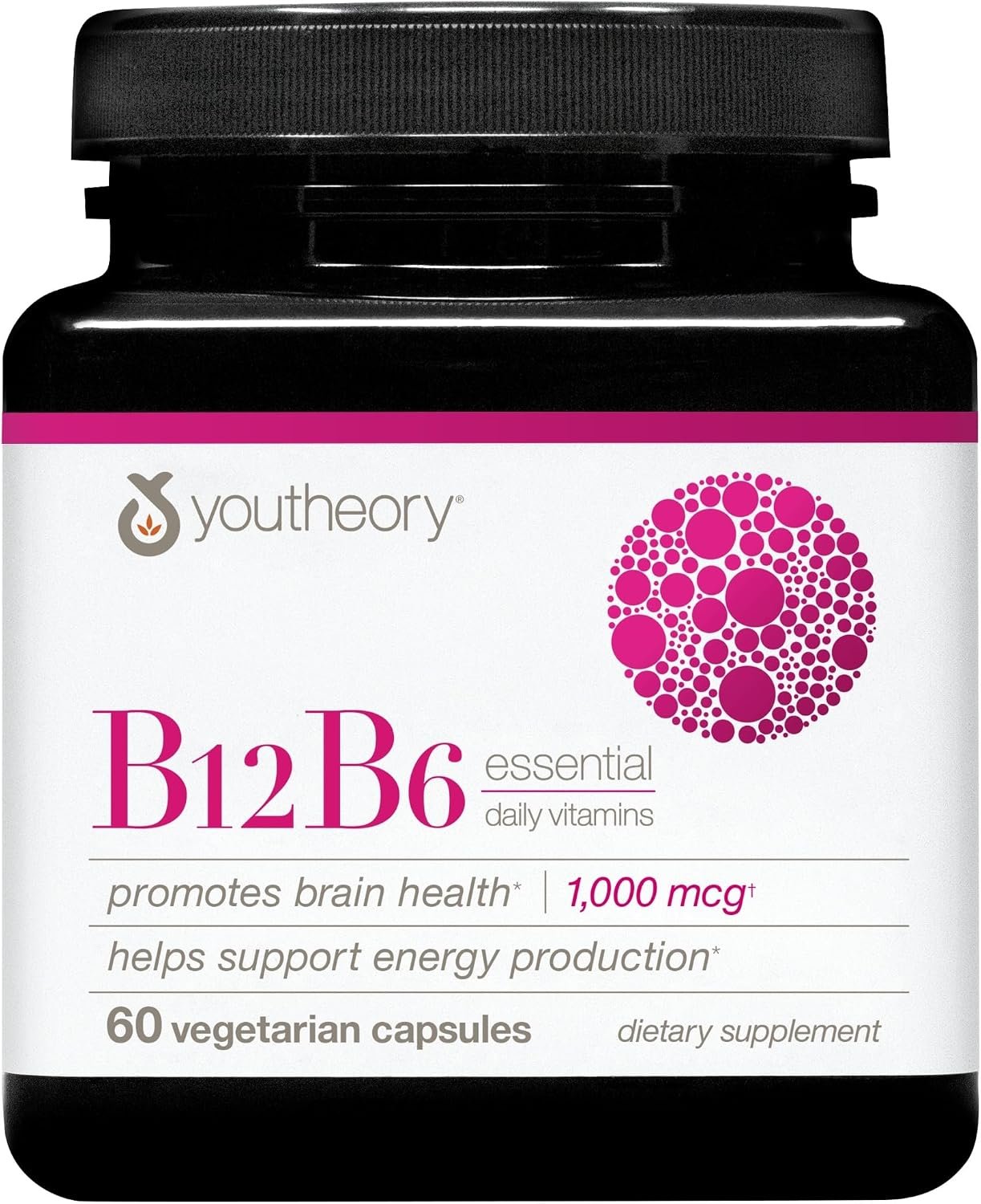 Youtheory B12B6, 60 Vegetarian Capsules, 60-Day Supply