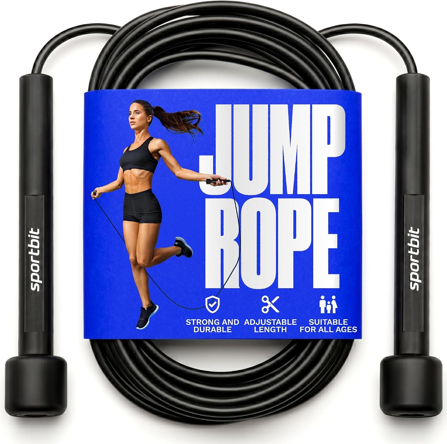 SPORTBIT Adjustable Jump Rope for Fitness and Exercise