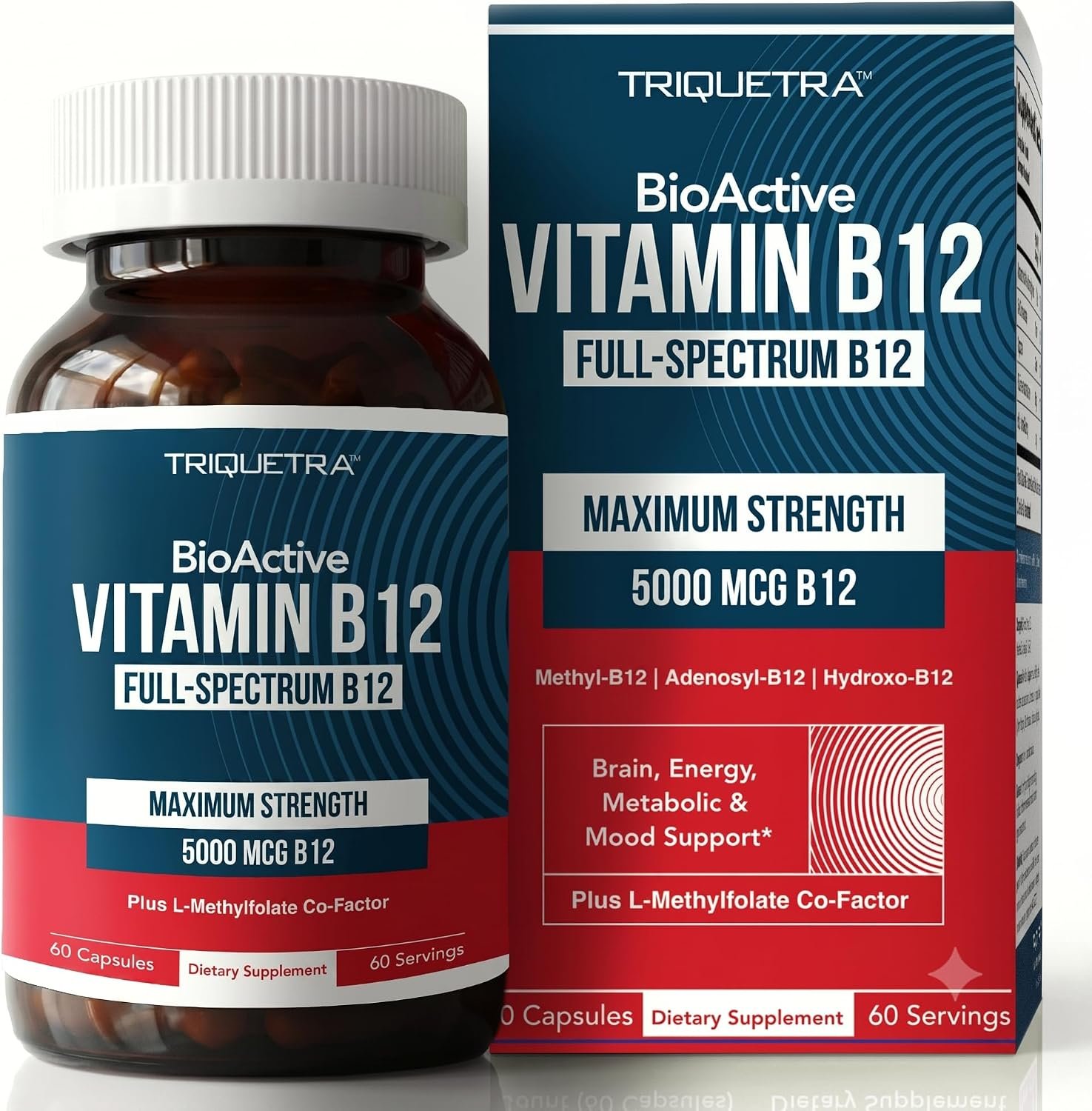 Vitamin B12 5000mcg Complex, Methylated Methylcobalamin for Women & Men