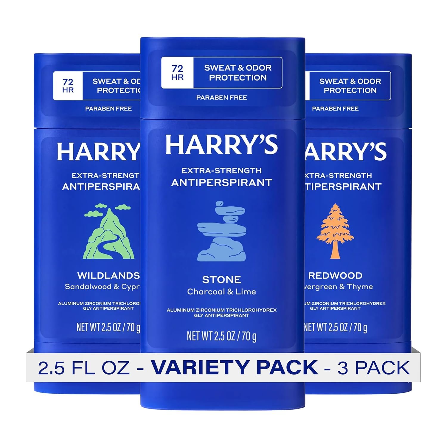 Harry’s Extra-Strength Antiperspirant Deodorant – Variety – 2.5 oz (3 Pack)
