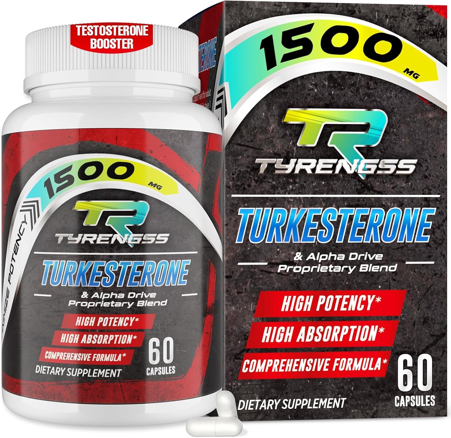 Testosterone Supplement for Men – Testosterone Booster for Men, 60 Capsules