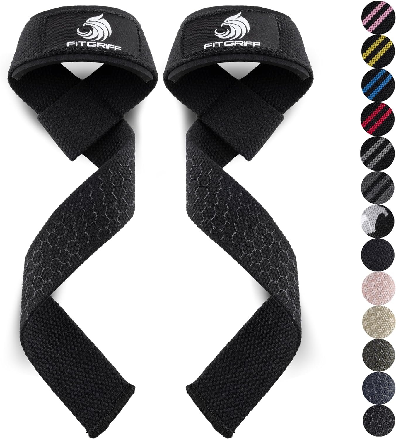 Fitgriff® Lifting Wrist Straps for Weightlifting, Gym, Deadlift, Workout (Made of Premium Cotton & Padded) – Men & Women