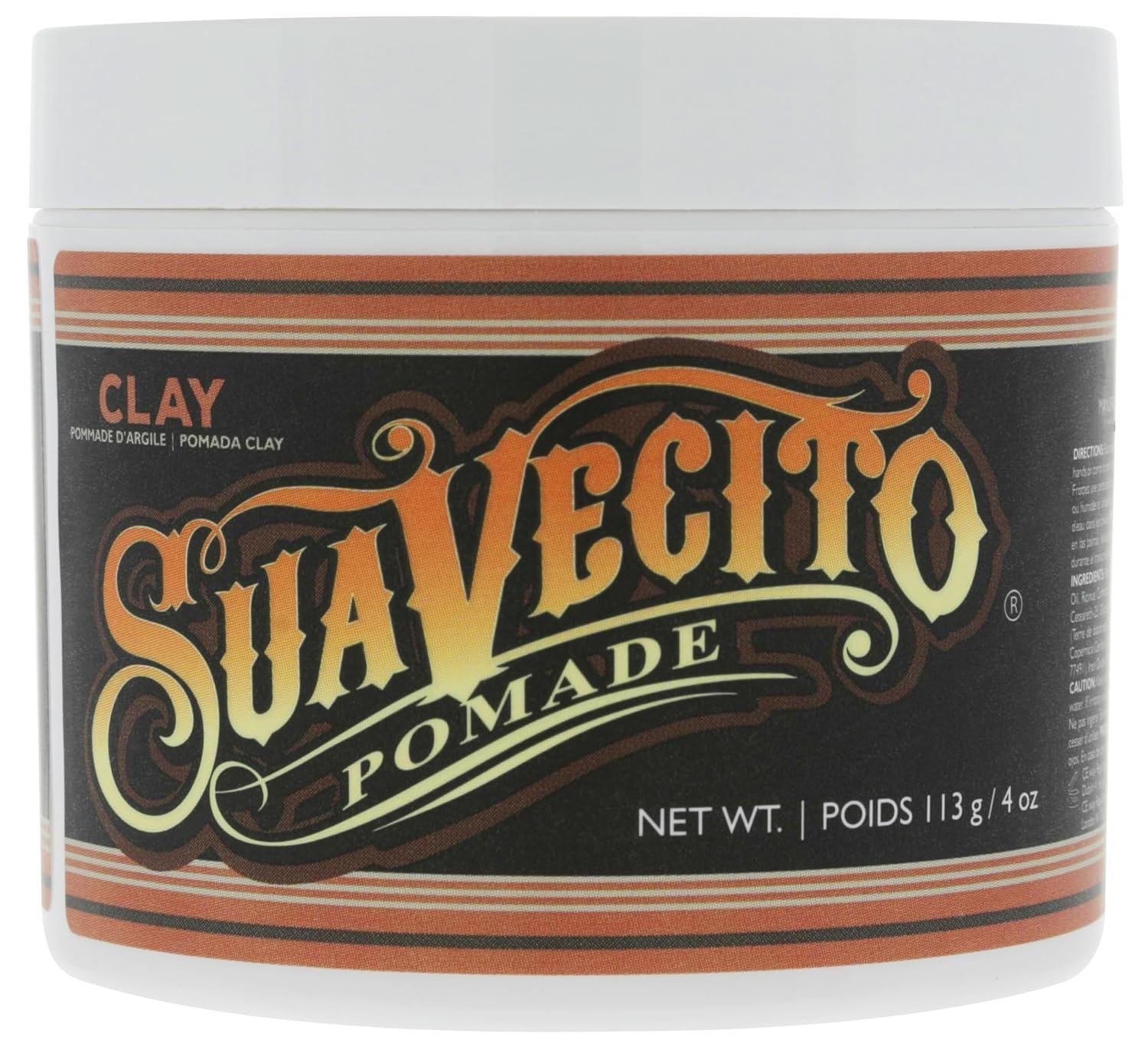 Suavecito Pomade Firme Clay for Men – Strong Hold, Low Shine Matte Finish – Professional Hair Styling Clay for Added Volume and Definition – 4 oz