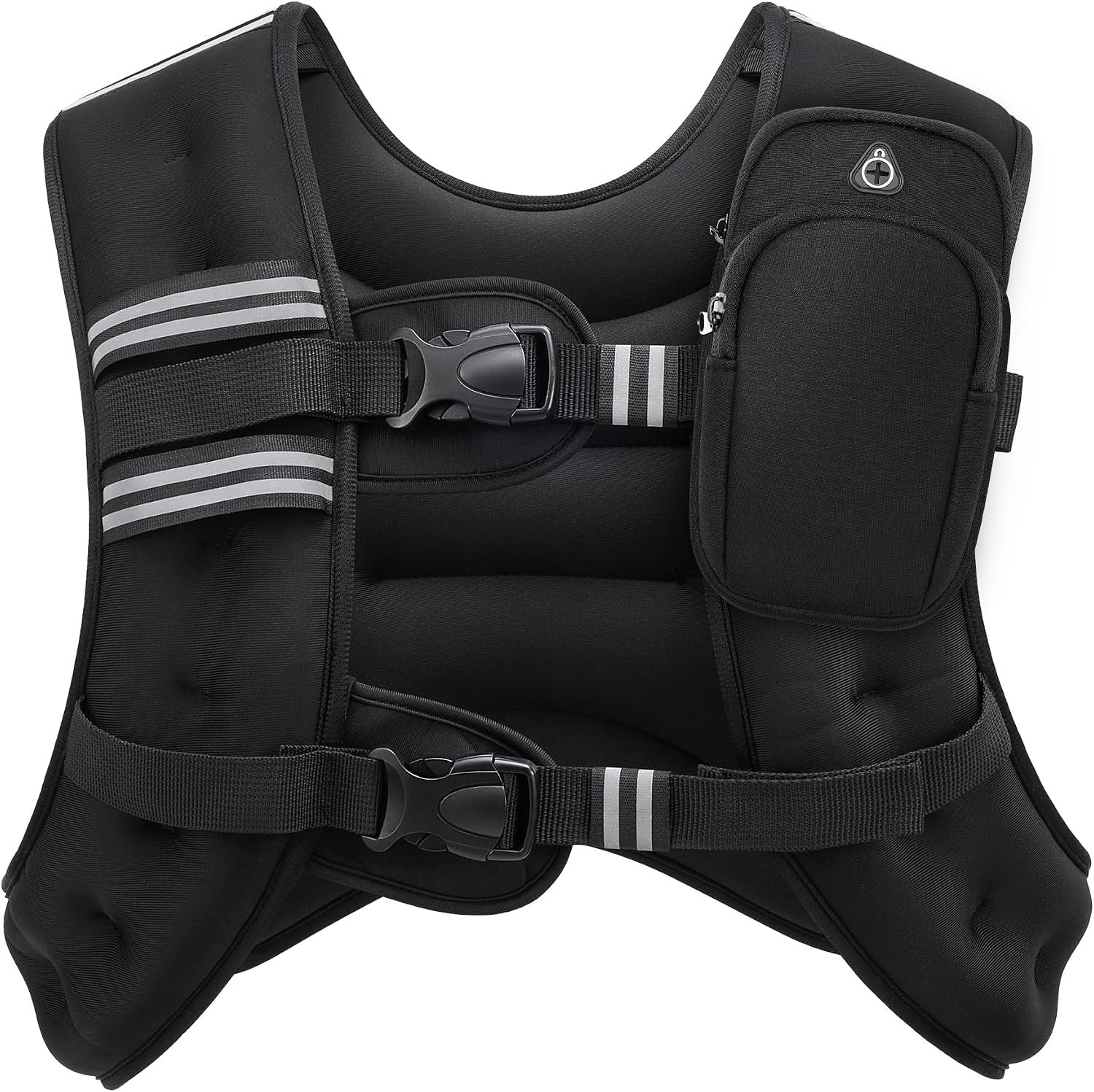 ZELUS Weighted Vest, 6lb/8lb/12lb/16lb/20lb/25lb/30lb Weight Vest with Reflective Stripe for Workout, Strength Training, Running, Fitness, Muscle Building, Weight Loss, Weightlifting