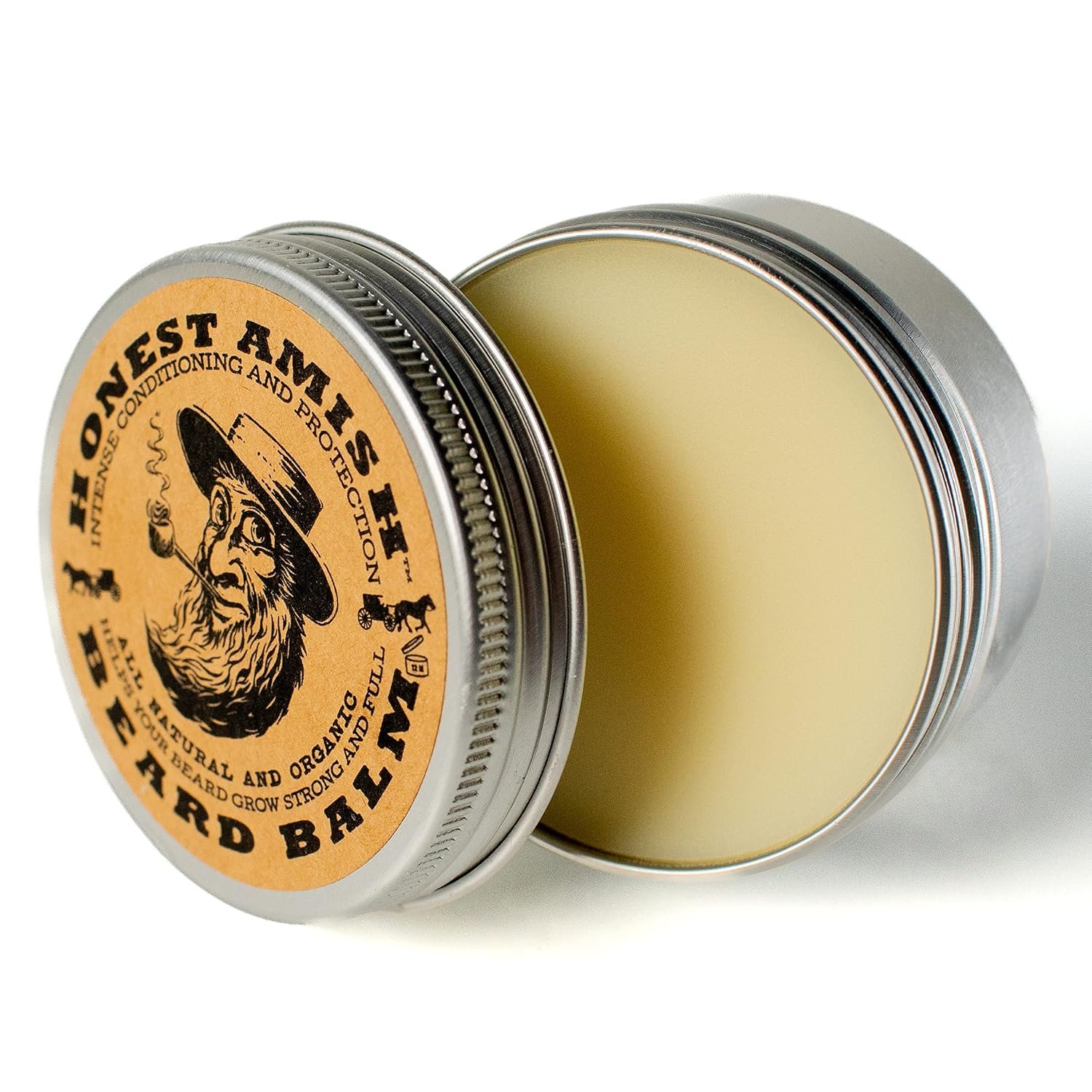 Honest Amish Beard Balm for Men, Organic Shea Butter, Large 4 Oz Twist Tin
