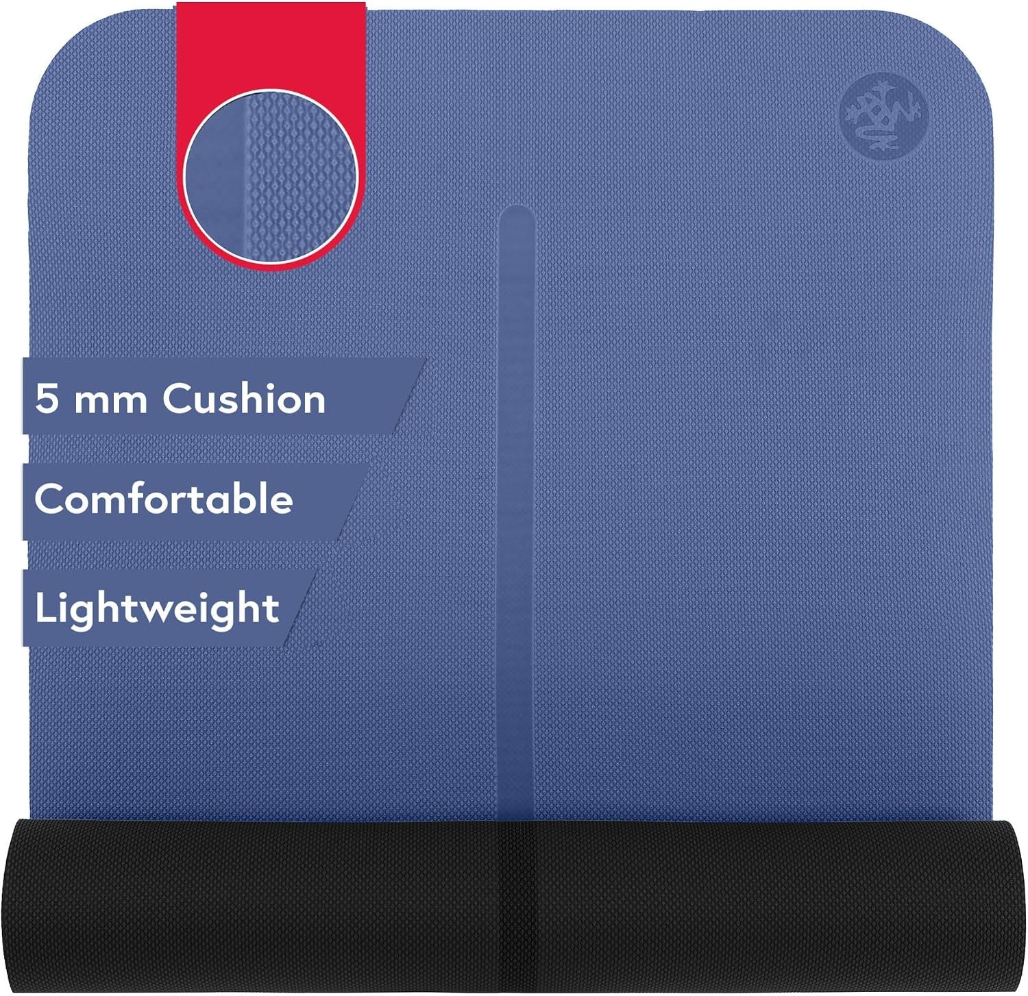 Manduka Begin Yoga Mat 68″ – 5mm Cushioning | Comfortable, Lightweight & Reversible with Alignment Stripe | Budget-Friendly | 68 x 24 inches