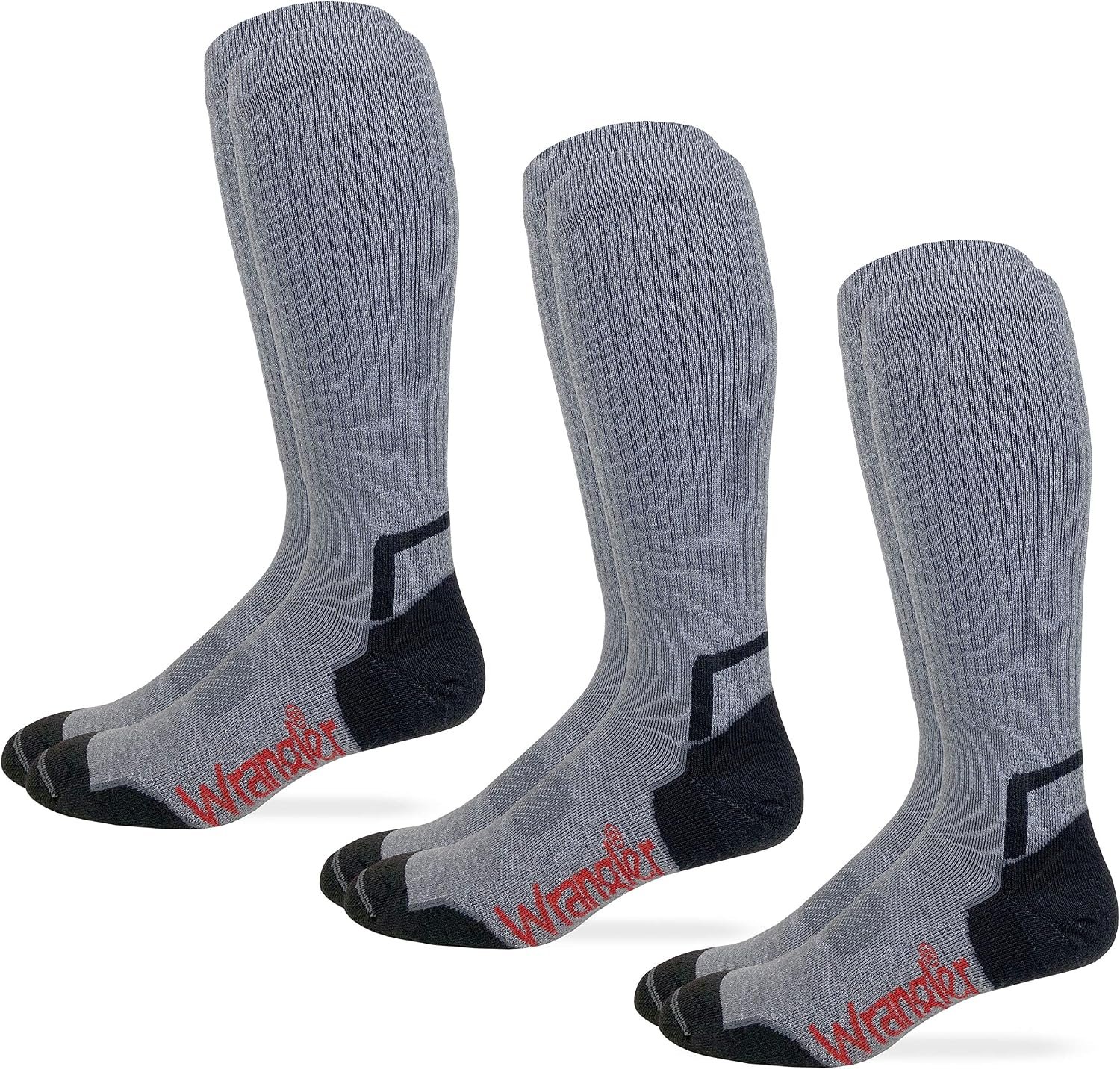 Wrangler Men’s Ultra Dri Compression Tall Boot Socks (3-Pairs)