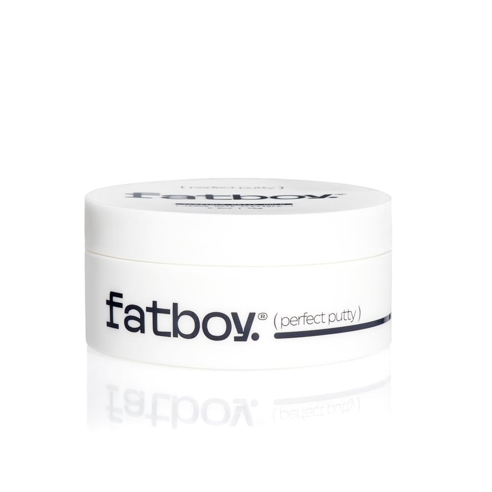 Fatboy Hair Perfect Putty, Styling Kaolin Clay Putty, Medium Hold for Volume & Texture, Matte Finish, Hair Care for All Hair Types, Flexible Lightweight Formula, Paraben Free, Color Safe, 2.6 Oz