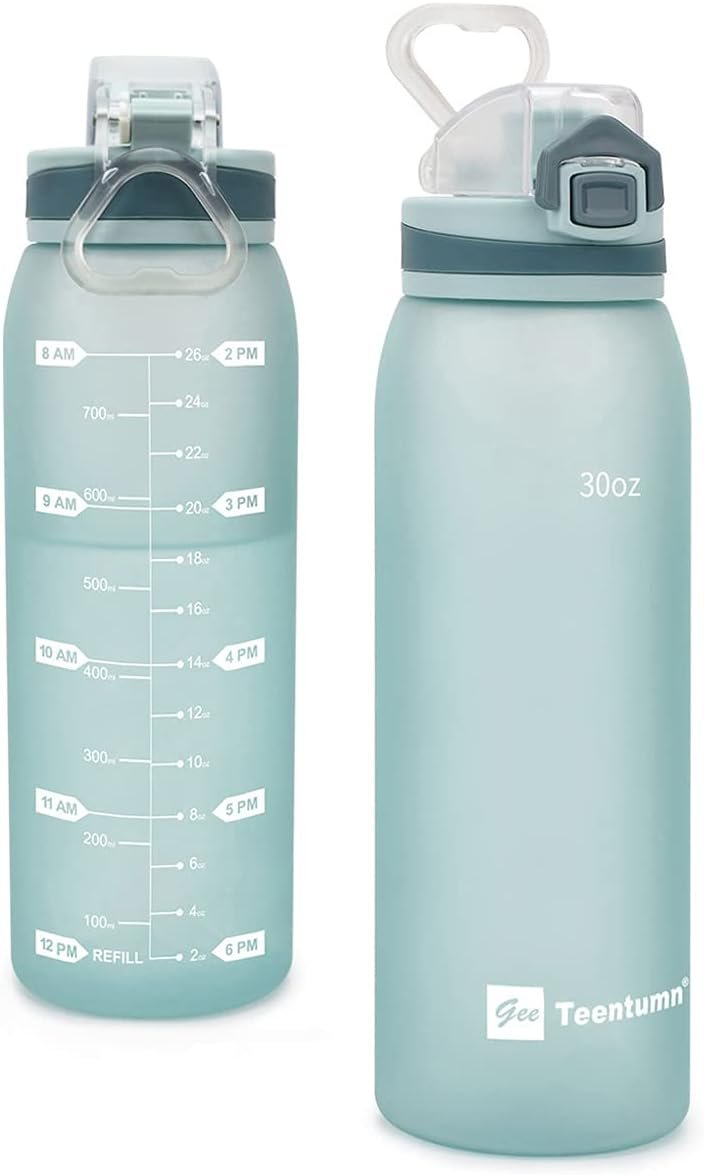 30oz Tritan Water Bottle with Time Marker, 1-Pack, Mint Green