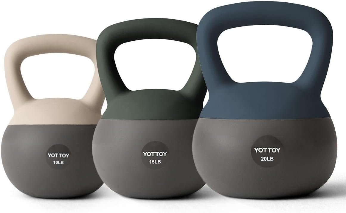 YOTTOY Soft Kettlebell, Set for Strength Training Kettlebells & Home Workouts, Soft-Sided Cushioned Base, Wide-Handle – Ideal for Men, Women, & Beginners