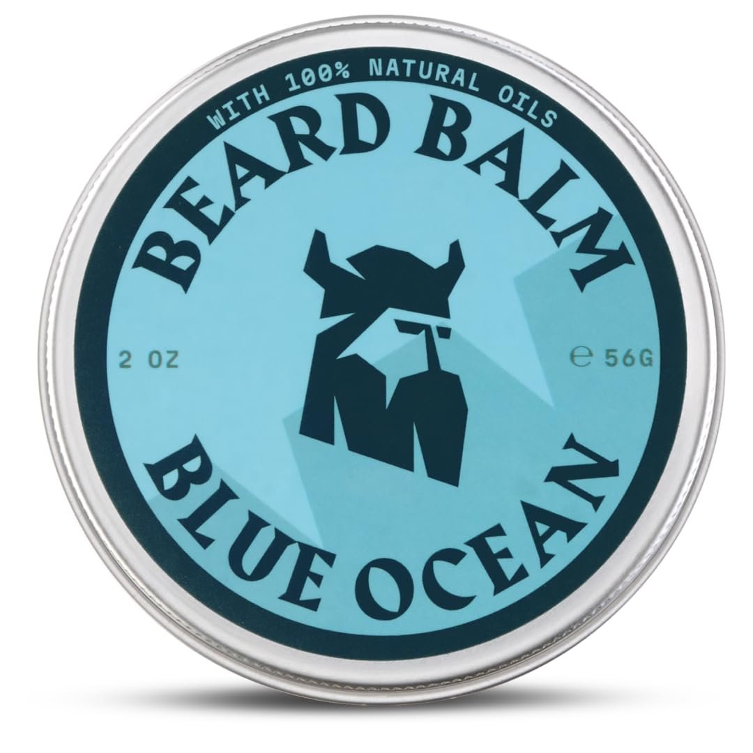 Striking Viking Beard Balm for Men – 2 Oz, Blue Ocean Scent