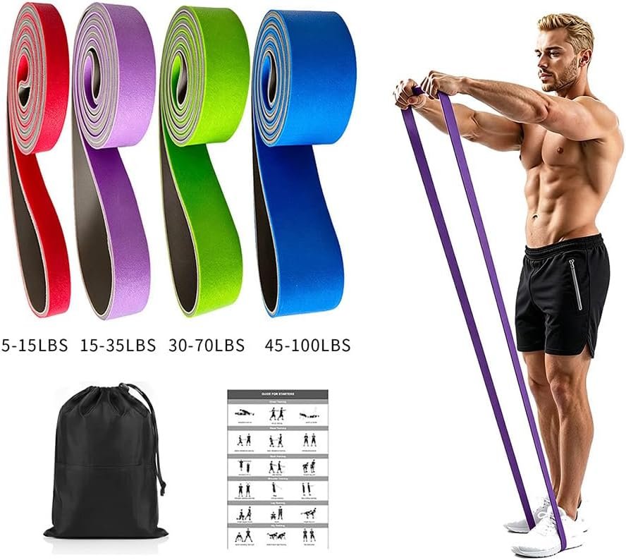 Resistance Bands for Working Out, 5-Level Pull Up Assistance Bands Set, 5-120 lbs Heavy Duty Exercise Bands.