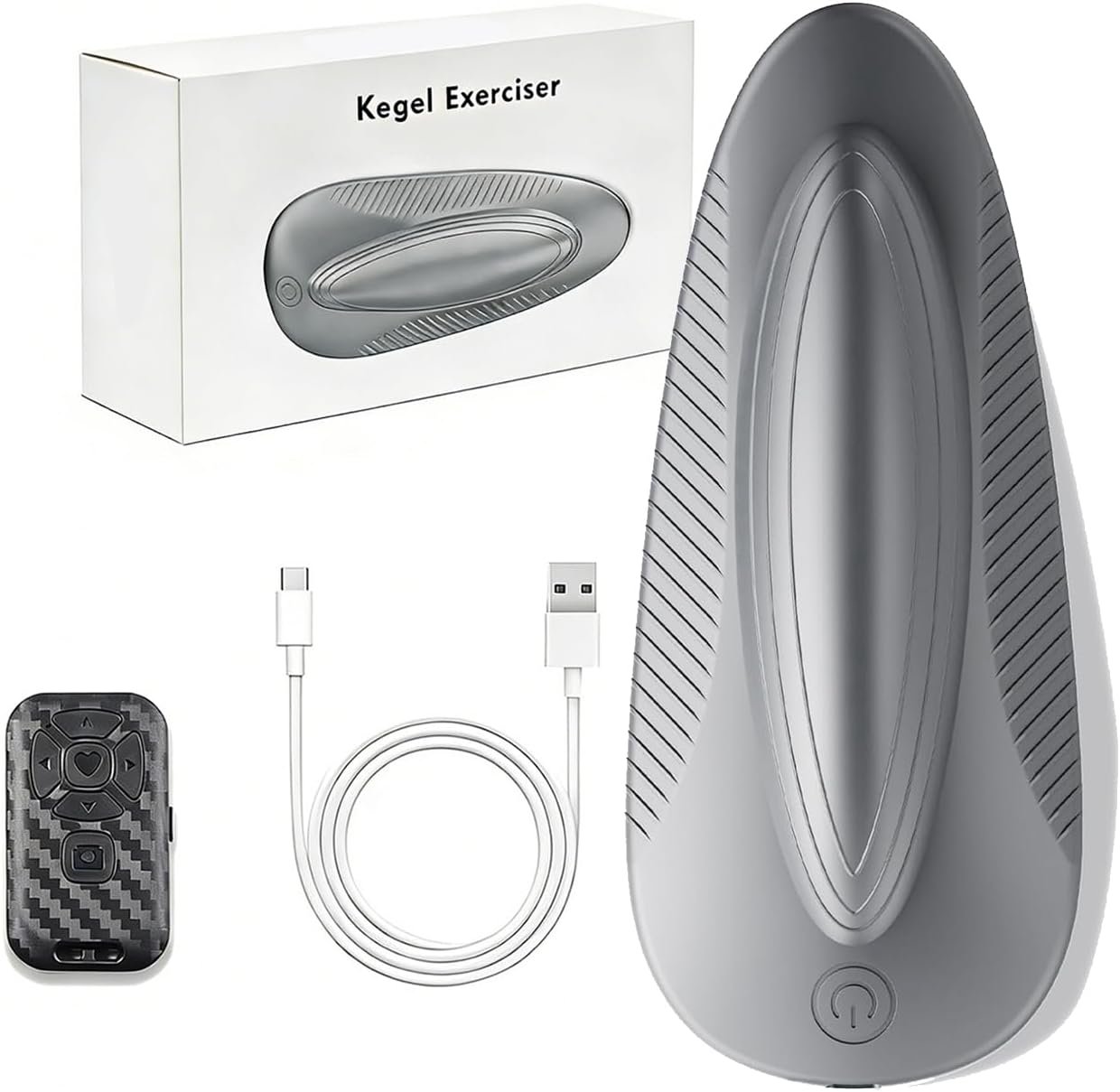 Kegel Exerciser for Men, Sit-On-Top Silicone Kegel Exerciser,Used for Bladder Support Tightening and Muscle Control Training，Home Kegel Exercise Exerciser（Grey）